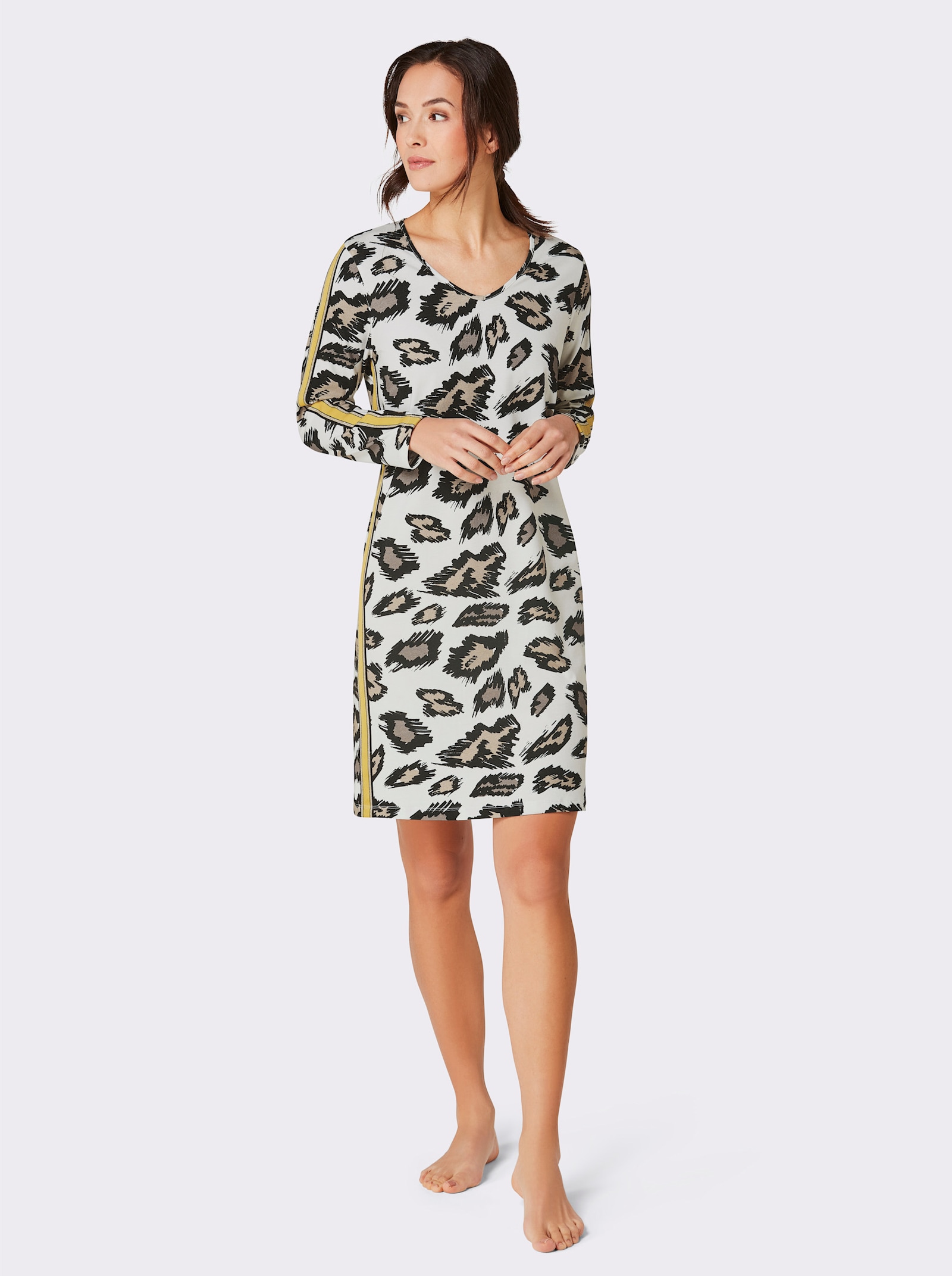 CREATION L PREMIUM Modal Sleepshirt - ecru-schwarz-bedruckt