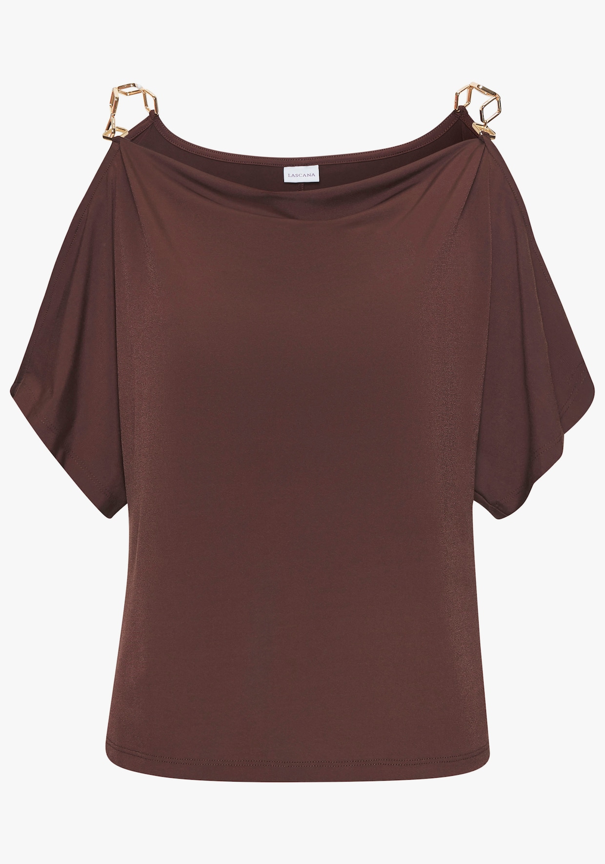 LASCANA Shirt met korte mouwen - bruin