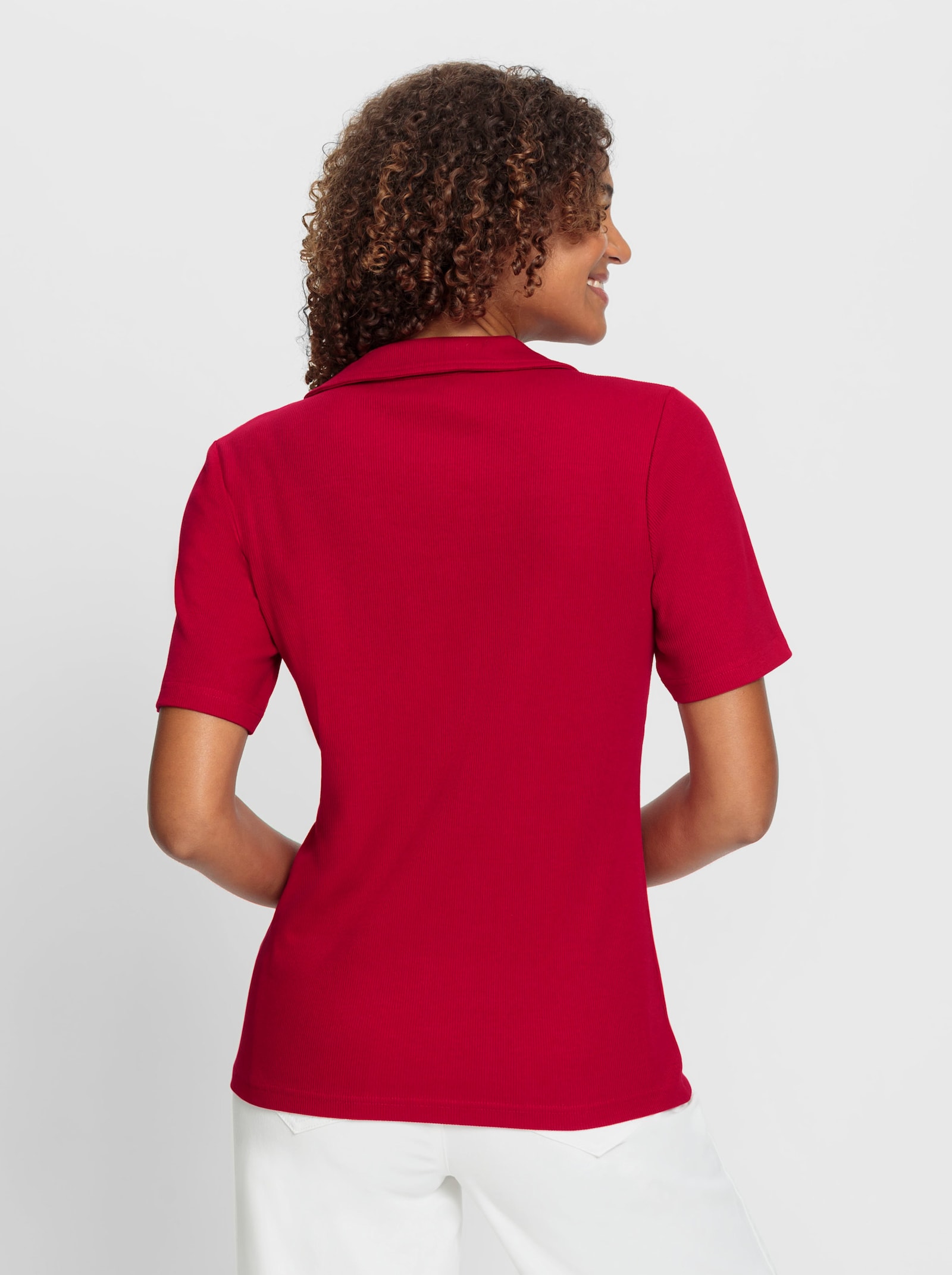 Poloshirt met sieroogjes - rood