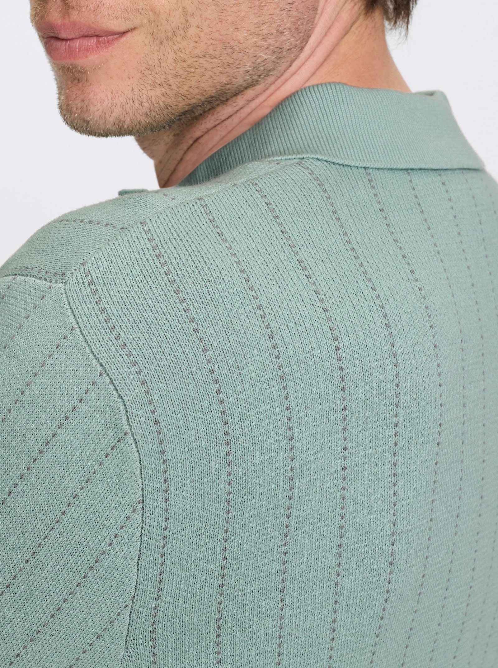 Marco Donati Strickjacke mit Jacquard-Muster, Baumwolle - kalkmint