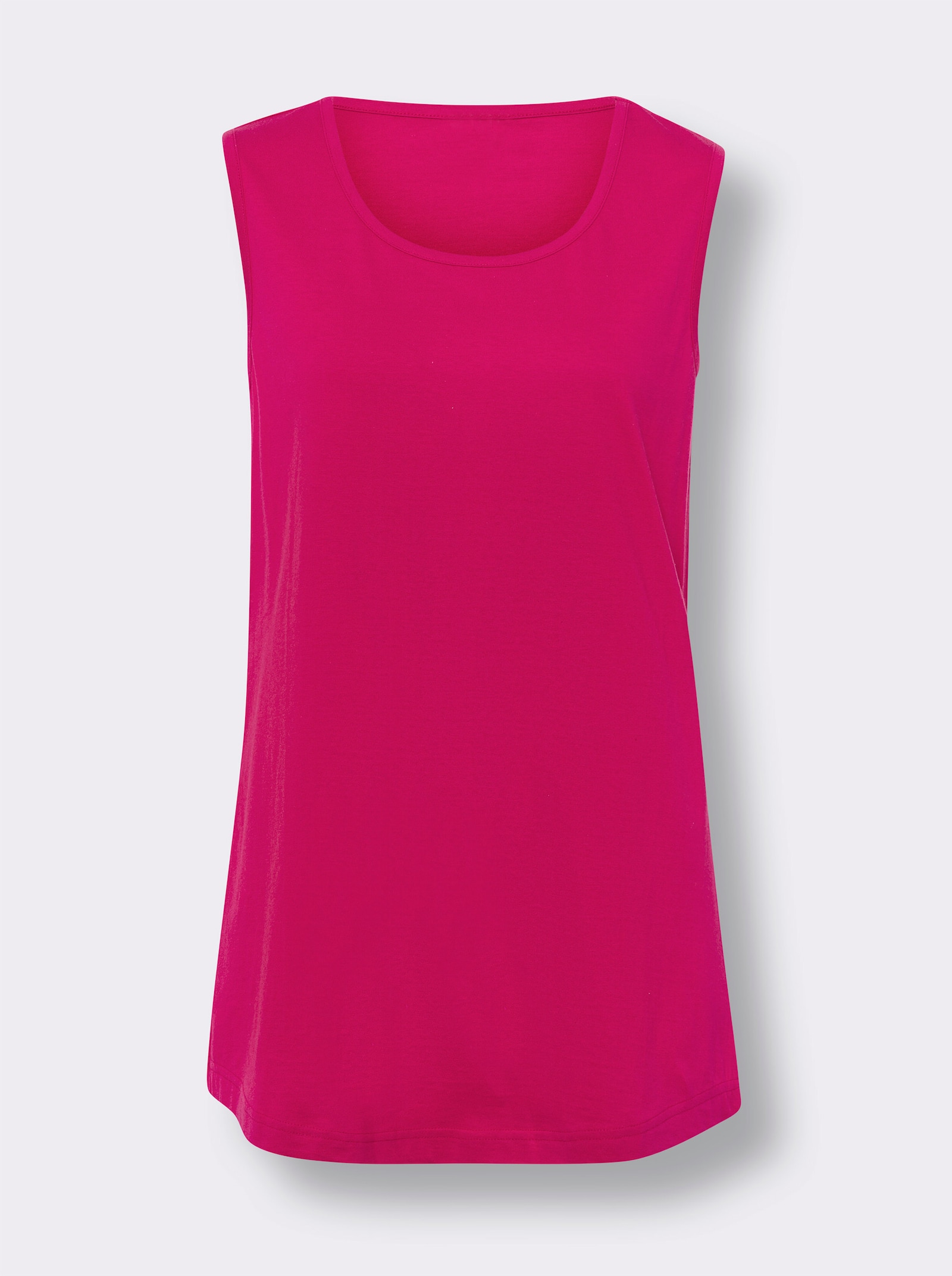 Lange top met afgeronde zoom - koningsblauw + pink