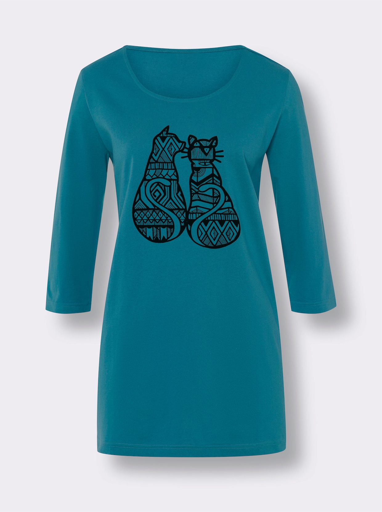 Lang shirt - aquapetrol/zwart