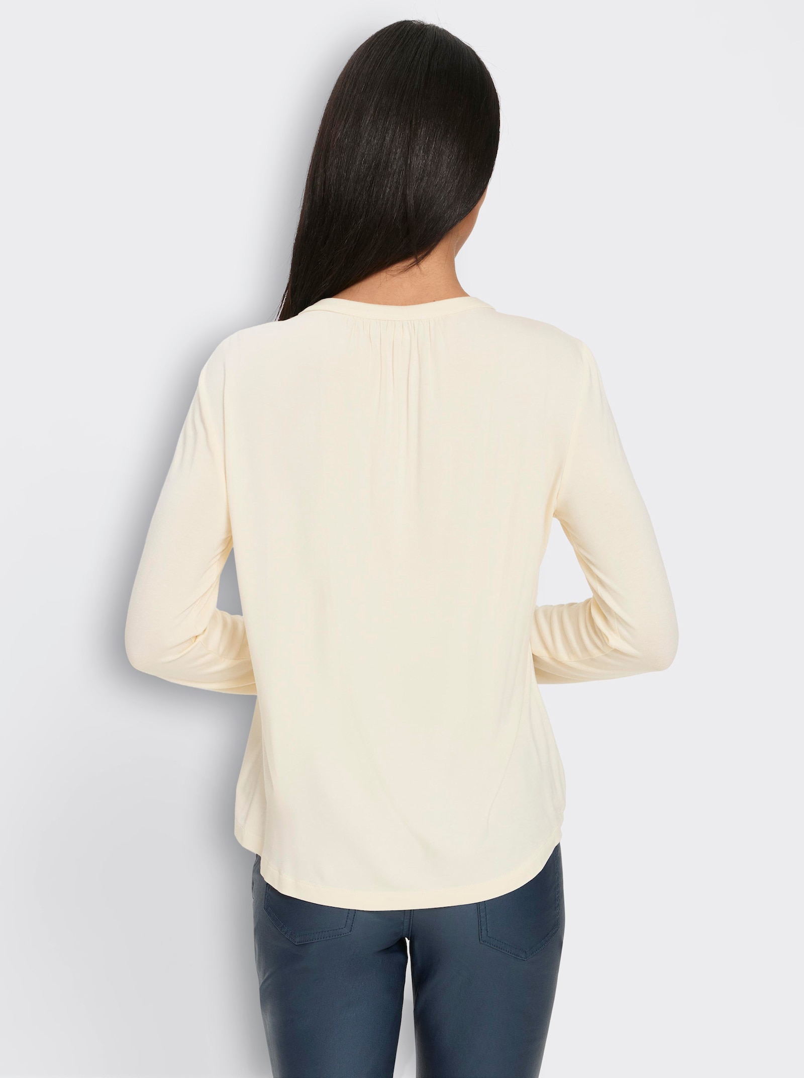 heine Langarmshirt mit Biesen - champagner