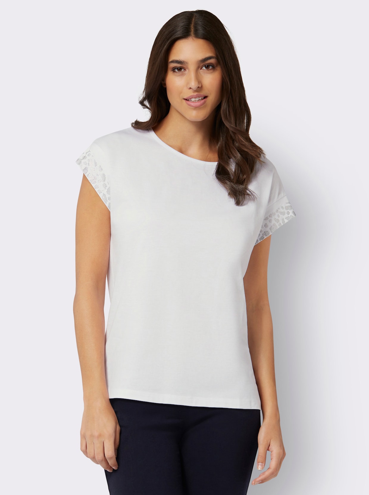 Rundhalsshirt - weiß