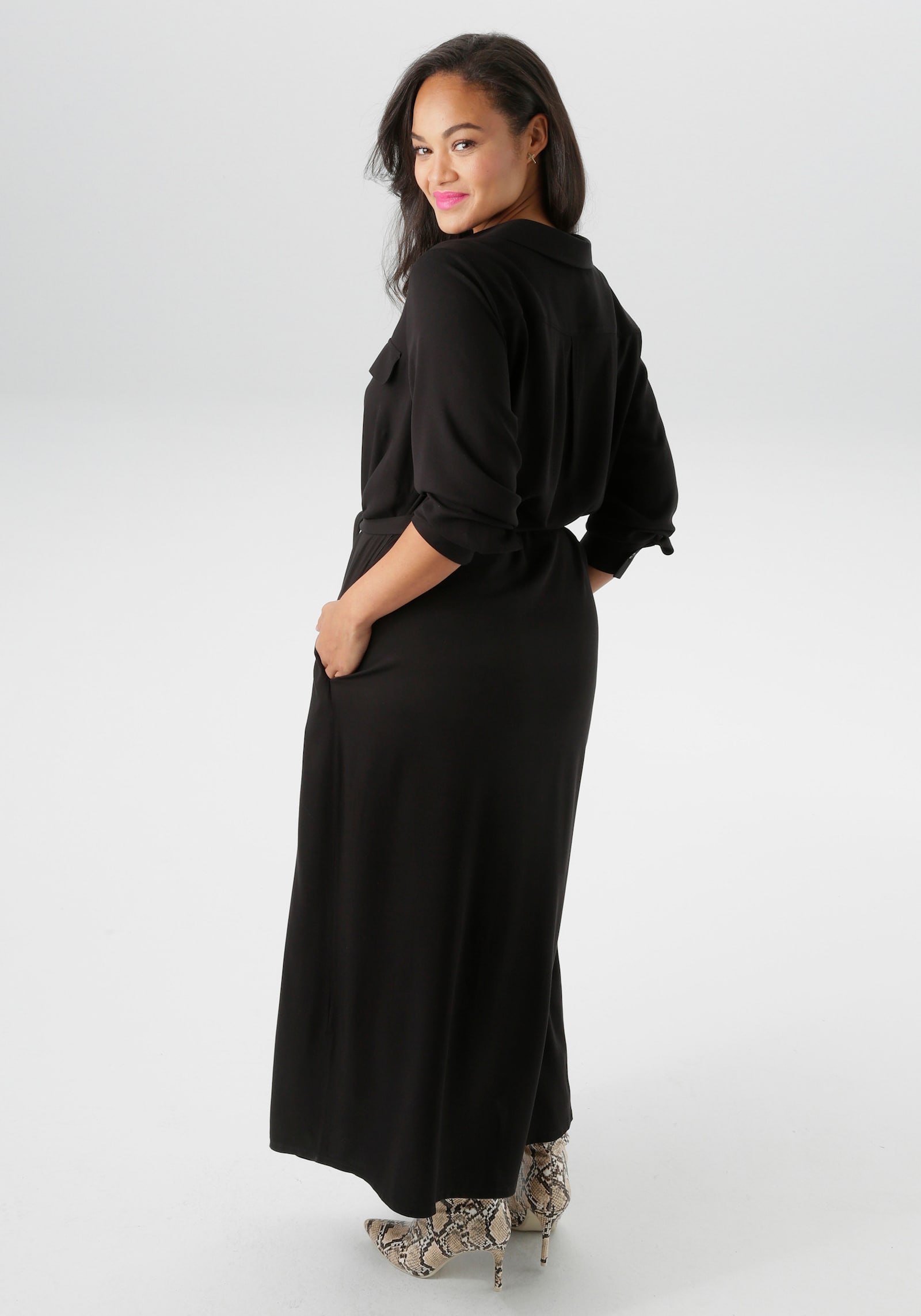 Aniston PLUS Blusenkleid - schwarz