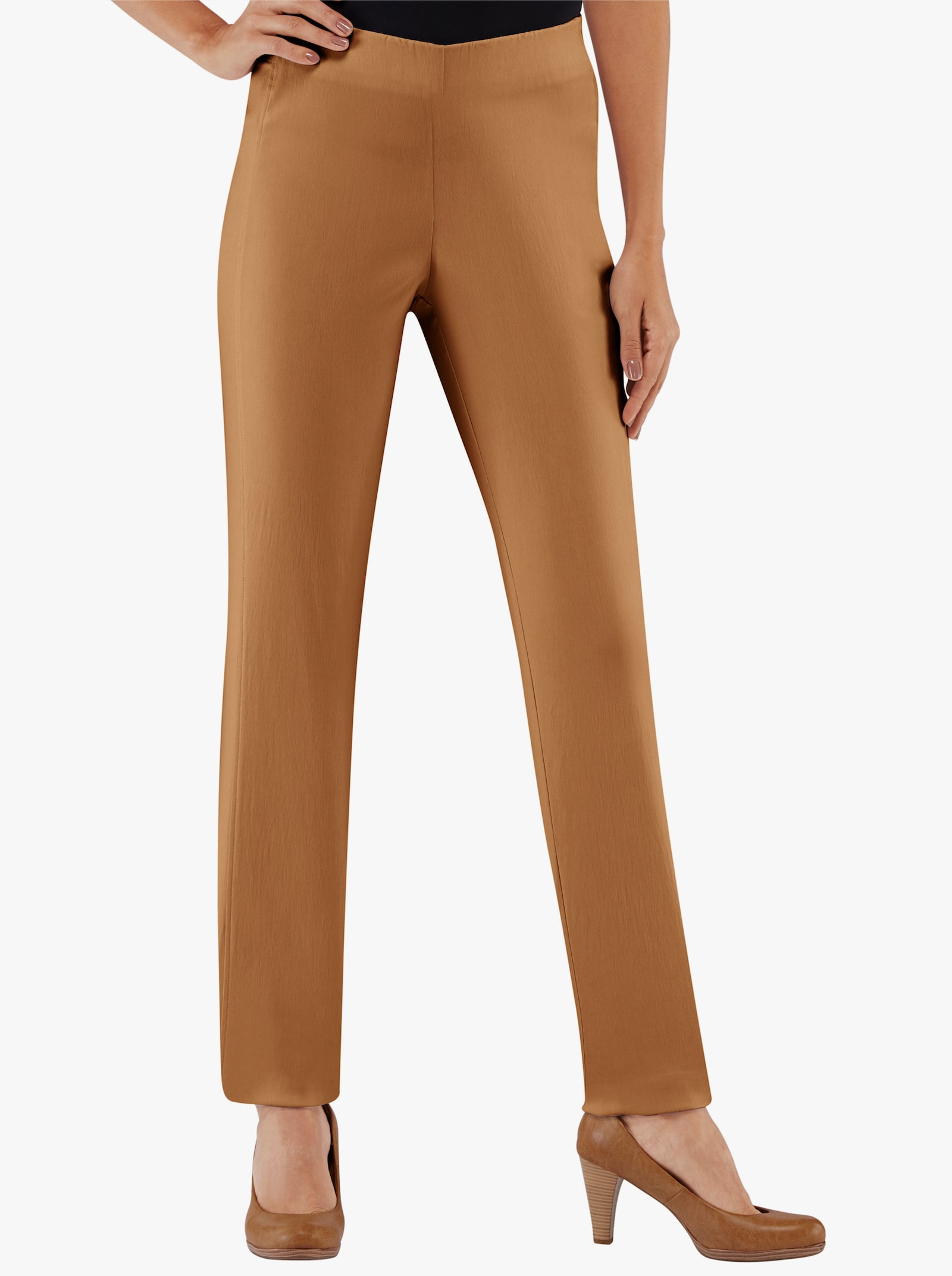 Stehmann Comfort line Broek met comfortband van viscose - cognac