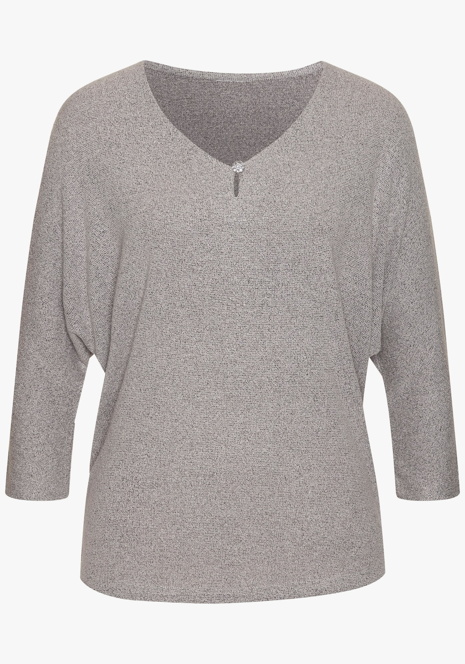 LASCANA 3/4-Arm-Shirt - silbergrau