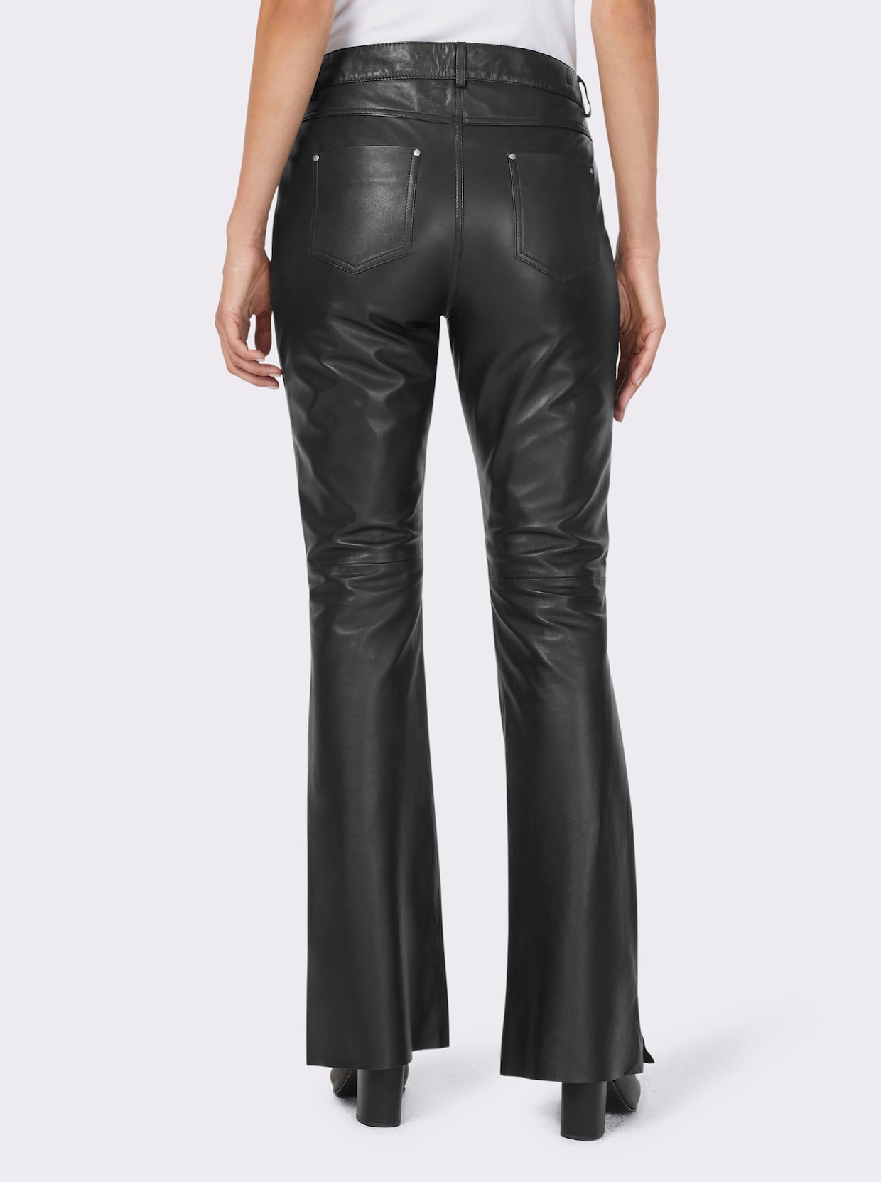 heine Pantalon en cuir - noir