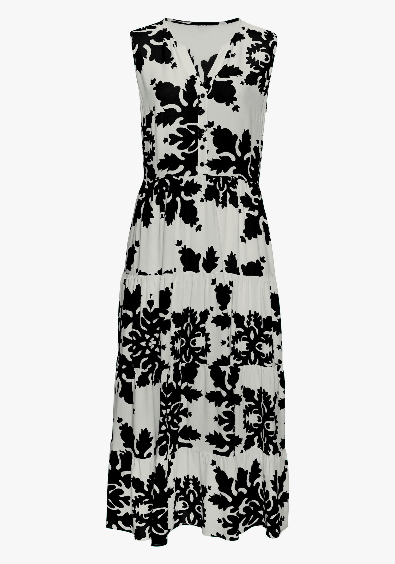 Vivance Maxikleid - creme-schwarz bedruckt