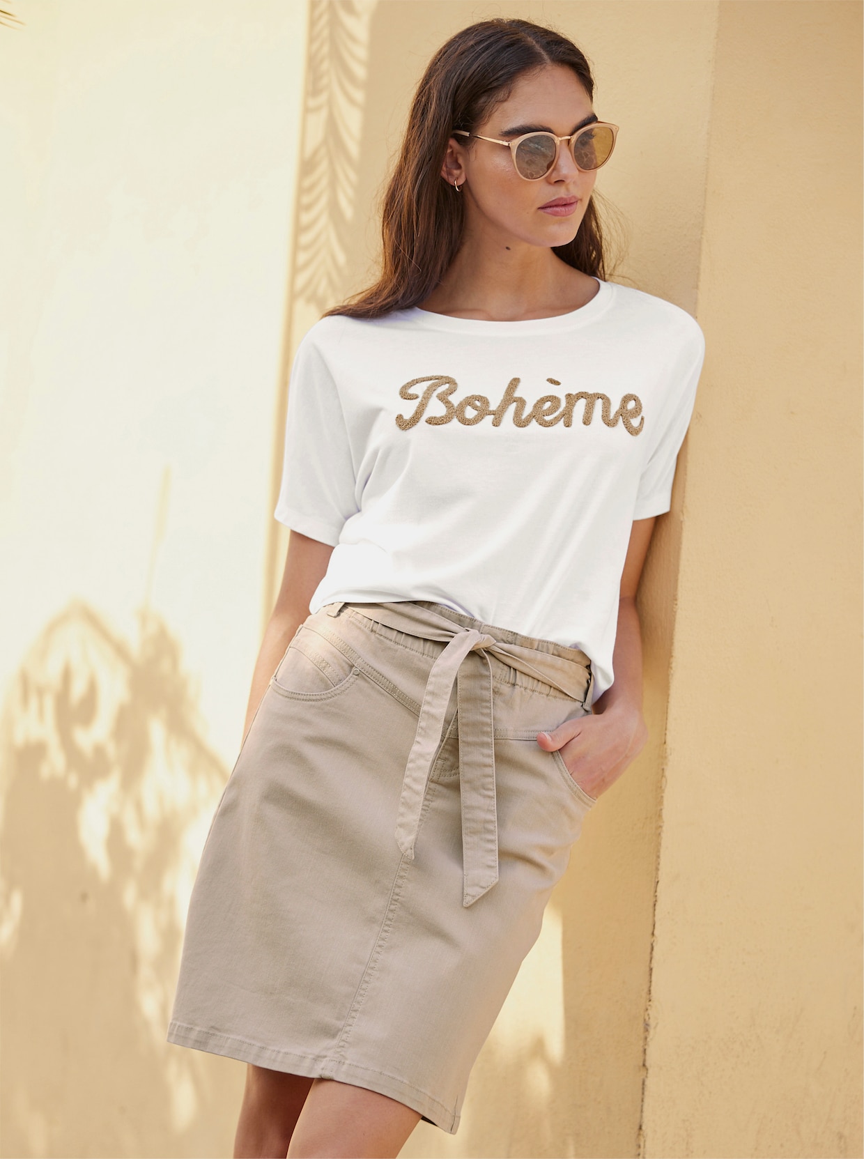 heine Jeans-Rock - beige