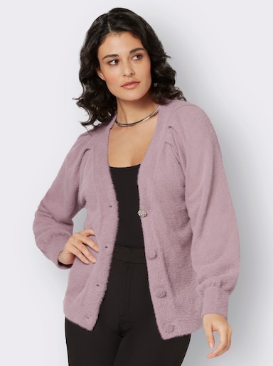 Strickjacke im figurfreundlichen Schnitt - mauve
