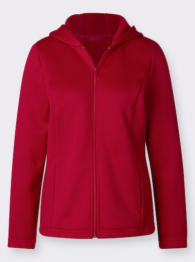Gebreid fleecejack - rood