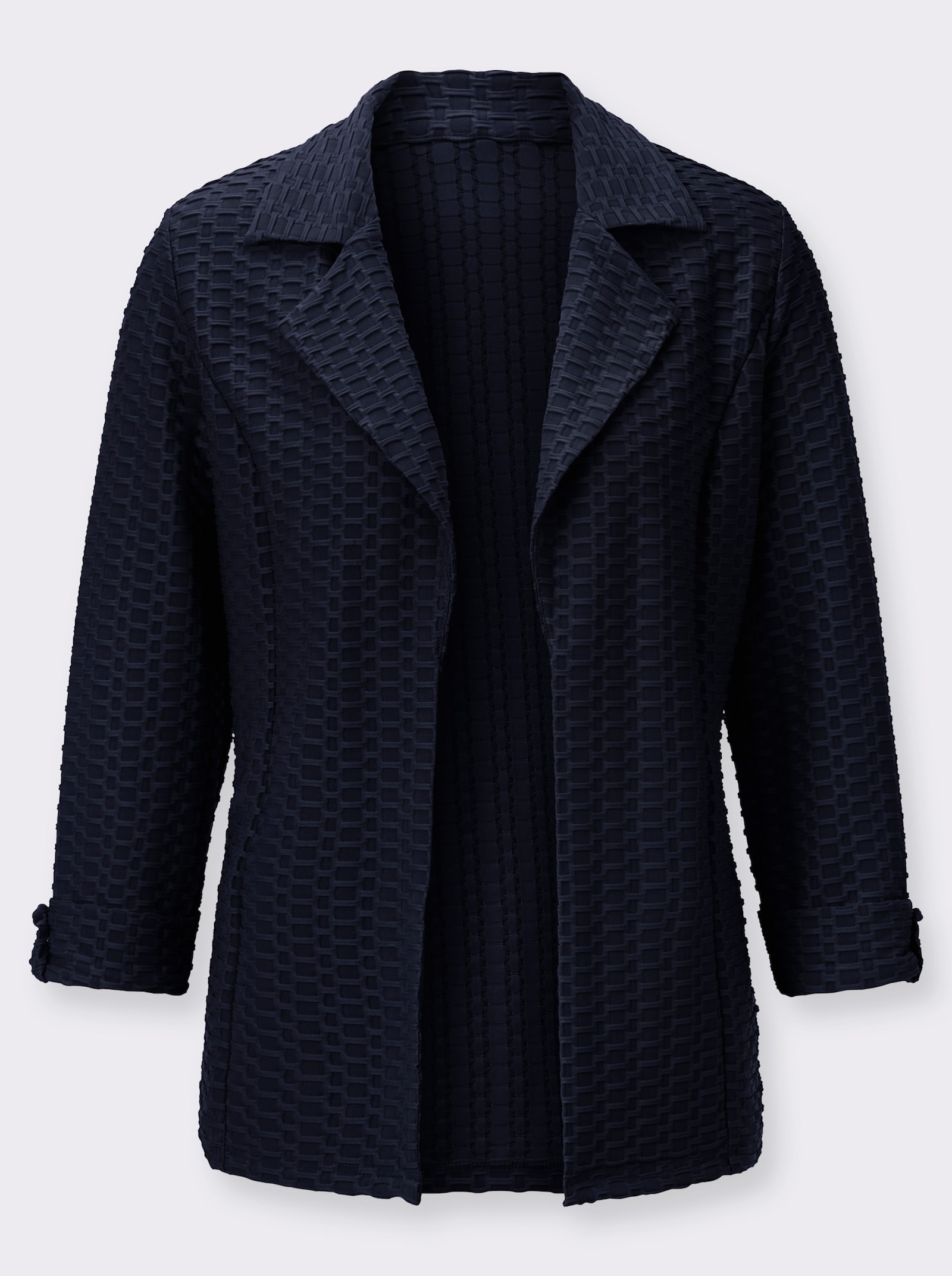 Shirtjacke in pflegeleichter Struktur-Qualität - marine