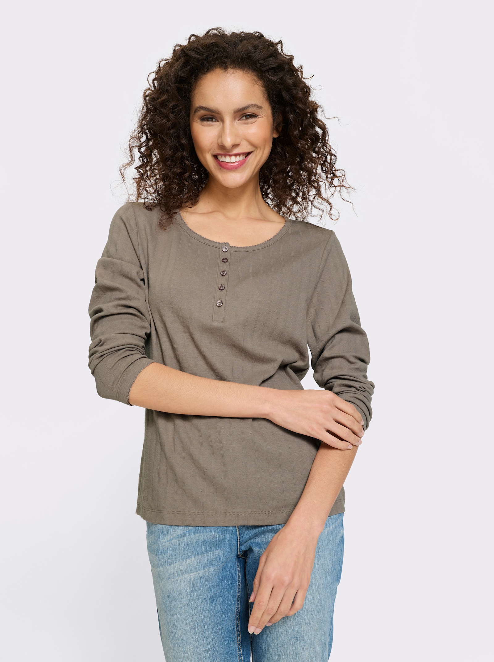 heine T-shirt avec picots - taupe