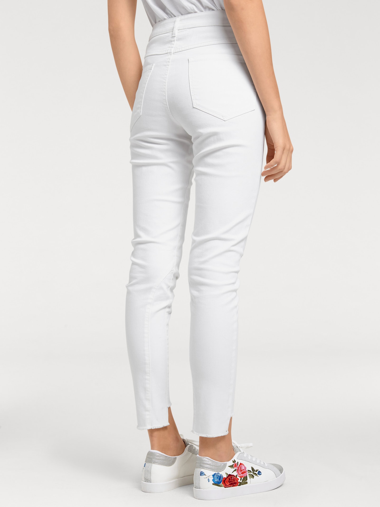 heine Destroyed jeans met power mesh - wit