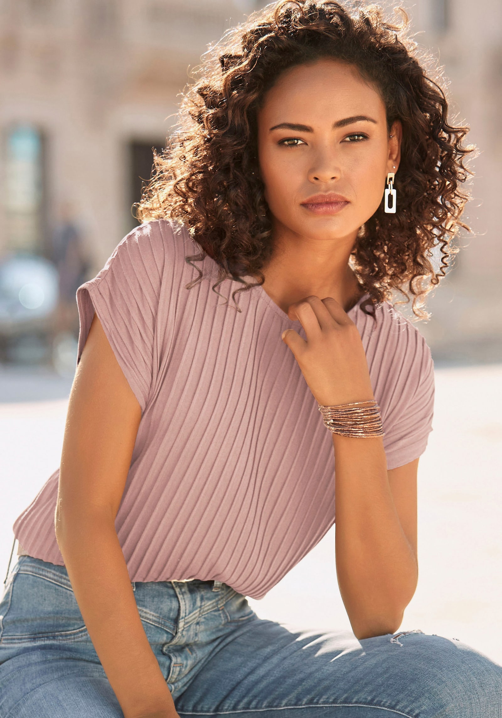 LASCANA T-Shirt - mauve