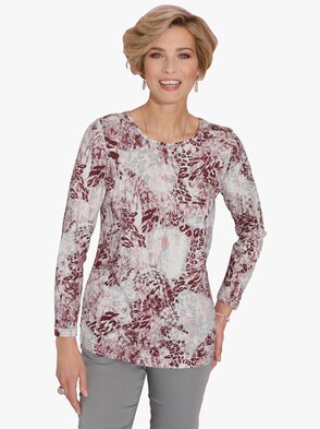 Shirt - rosé-grau-bedruckt