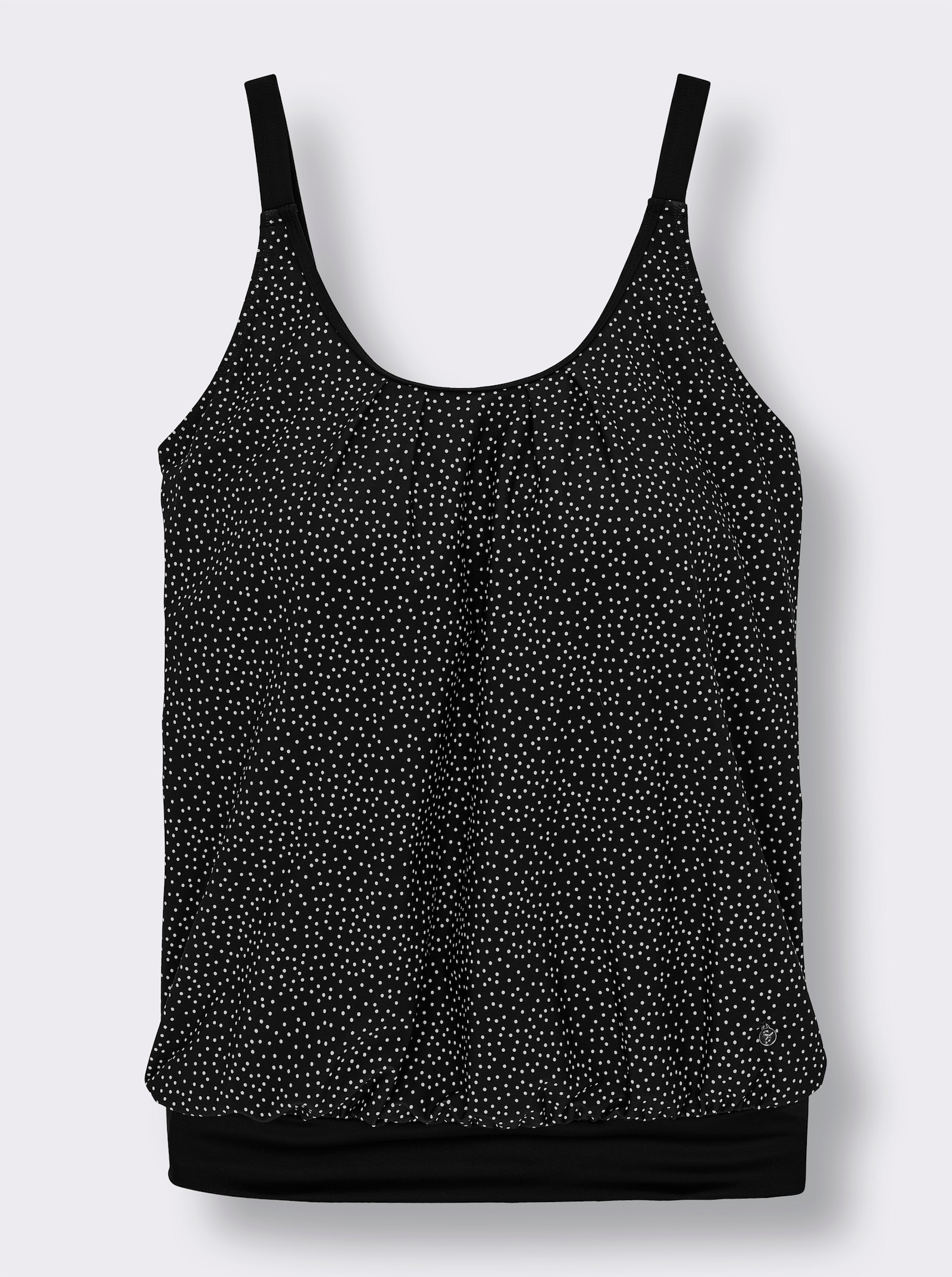 sheego Tankini-Oberteil mit Pünktchen - schwarz-weiß-getupft