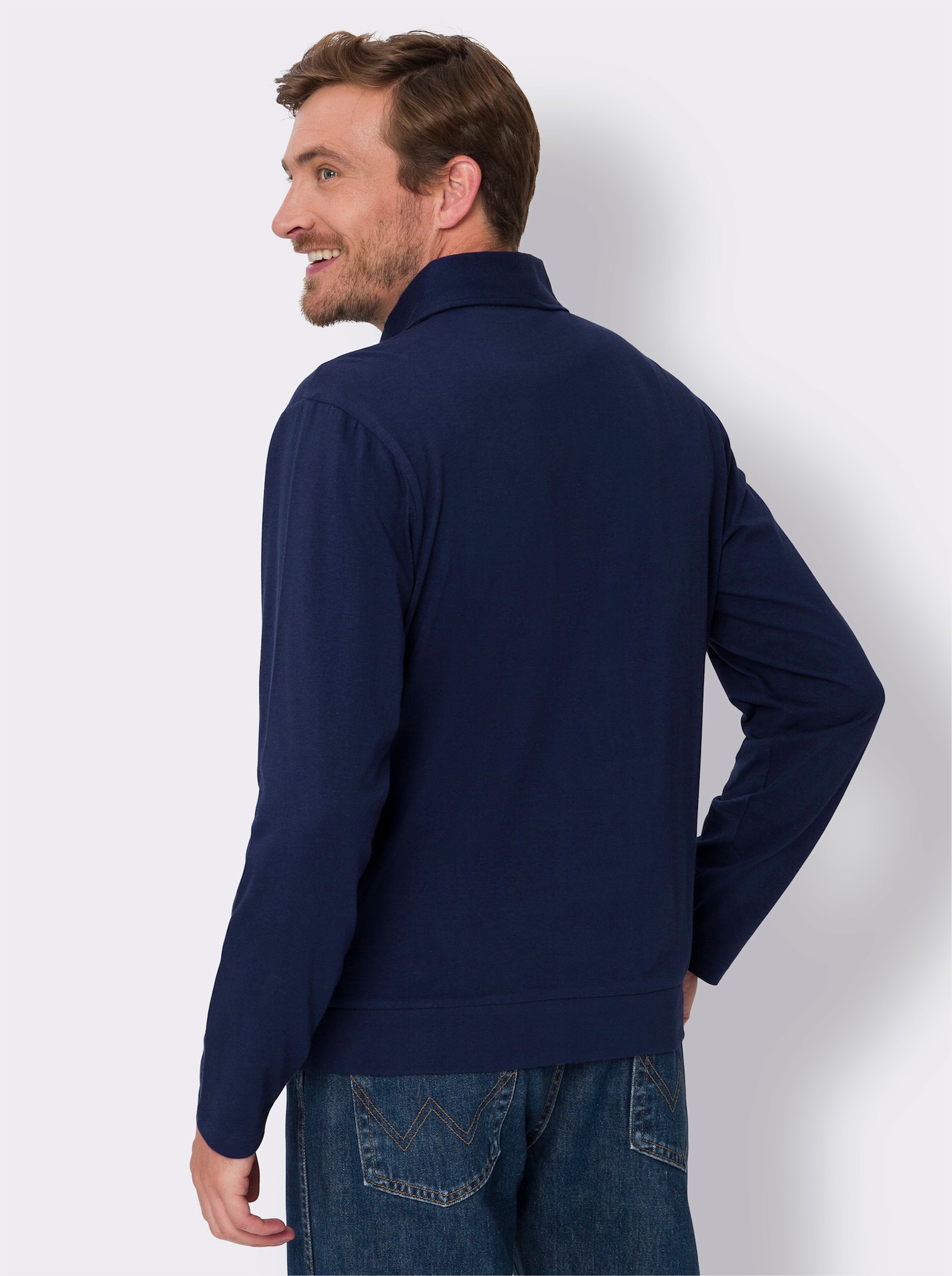 Långärmad Pikétröja - marin