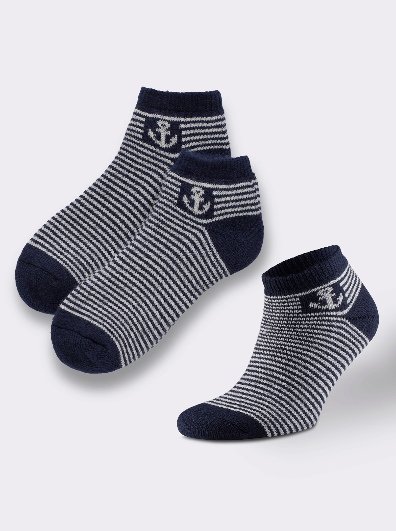 wäschepur Socken - marine-weiß-gestreift