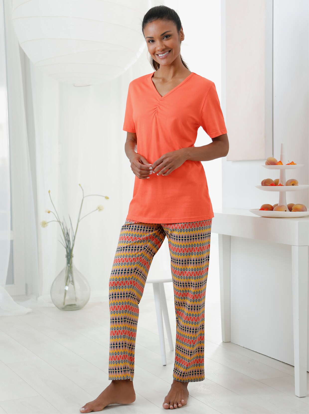 Comtessa Pyjama - oranje geprint