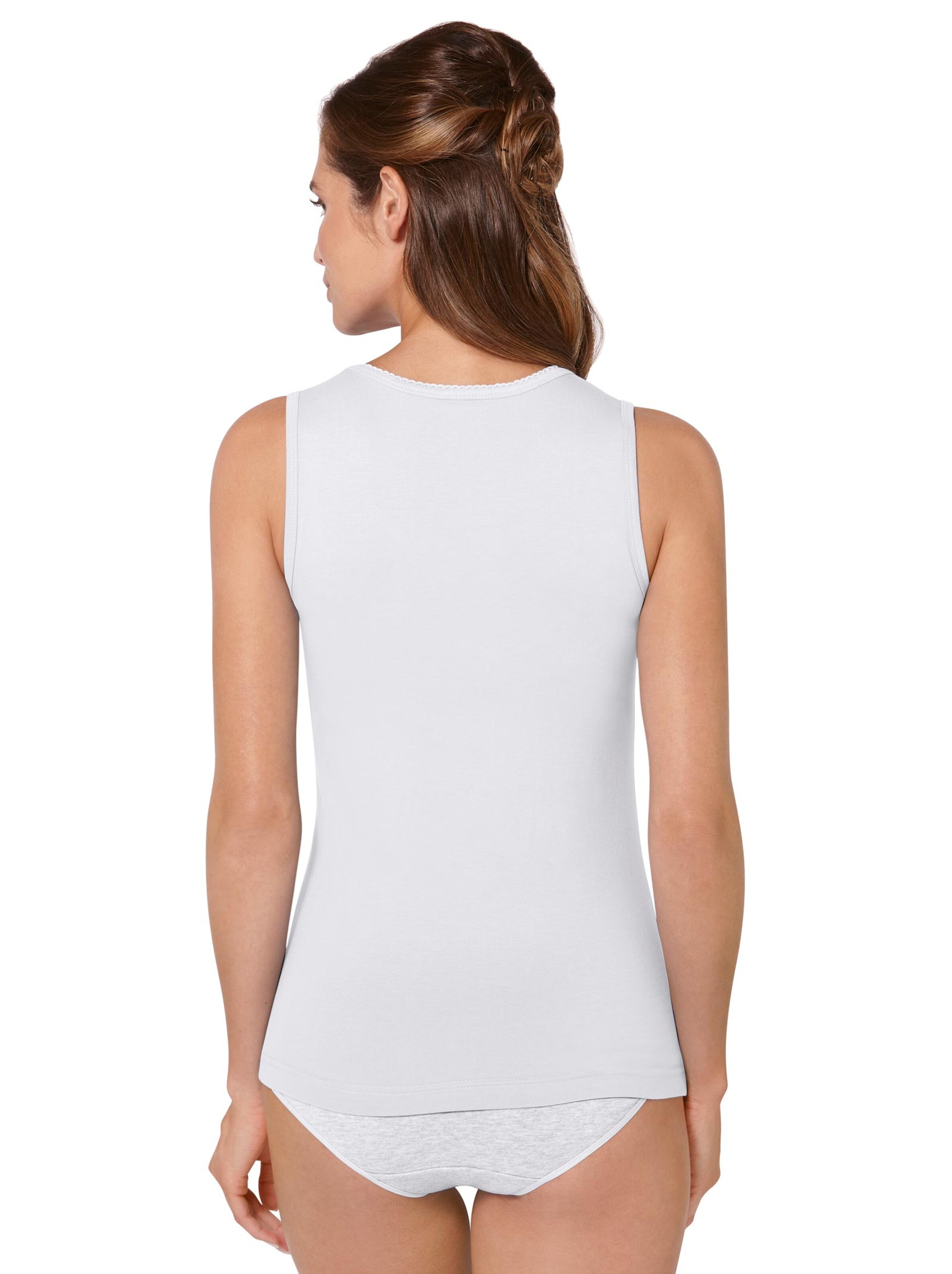 wäschepur Achselhemd - weiß + jeansblau + blau