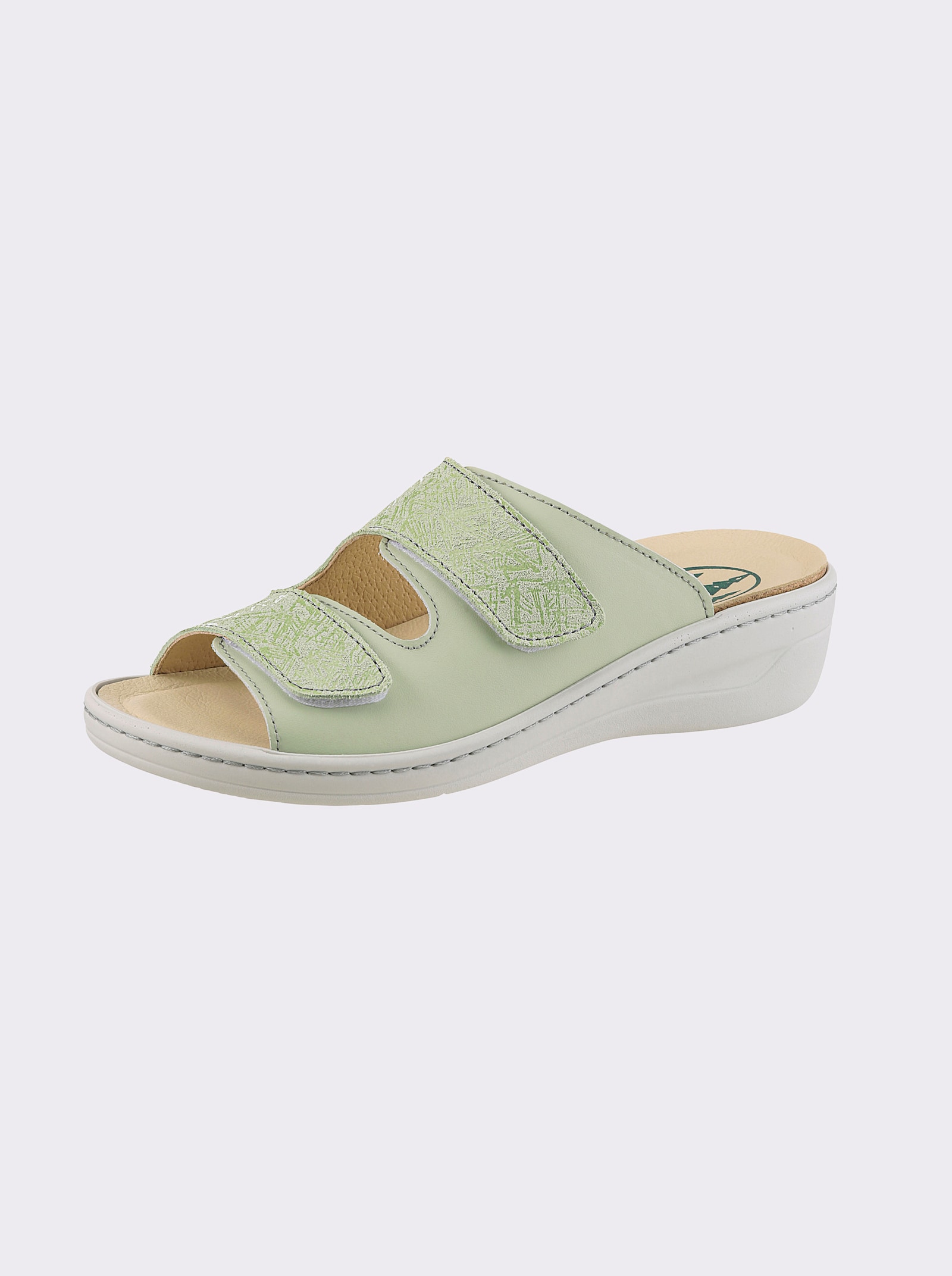 Franken Schuhe Pantolette mit Kork-Fussbett - mint