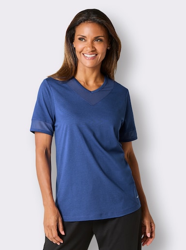 wäschepur Schlafanzugshirt mit V-Ausschnitt - royalblau