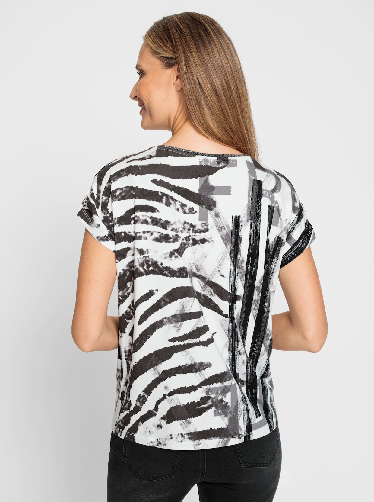 heine T-shirt imprimé - blanc-noir imprimé