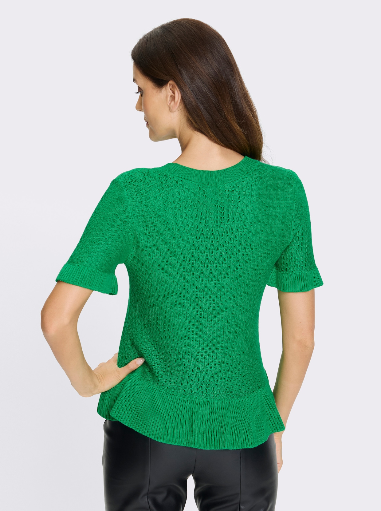 heine Ajourpullover - grasgrün