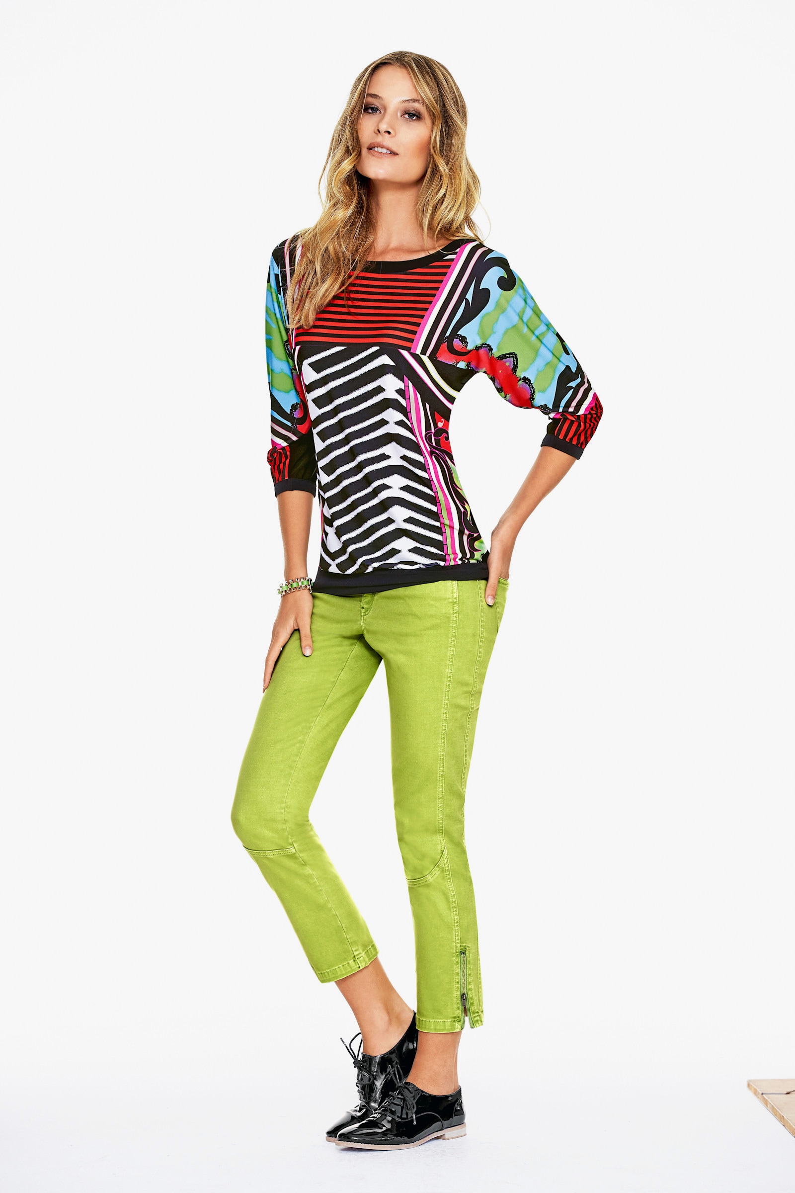 heine Röhrenhose mit Bauchweg-Einsatz vorn - kiwi