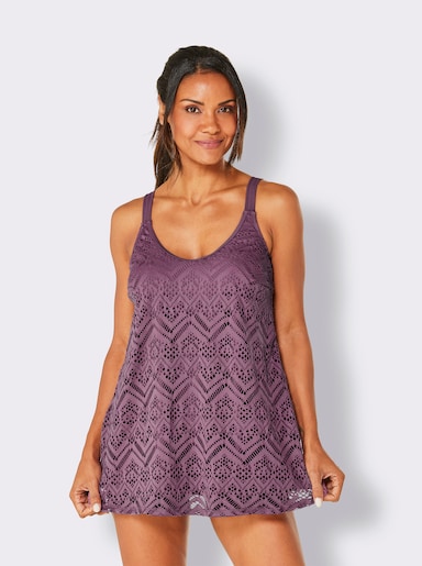 feel good Tankini-Oberteil mit Spitze - violett