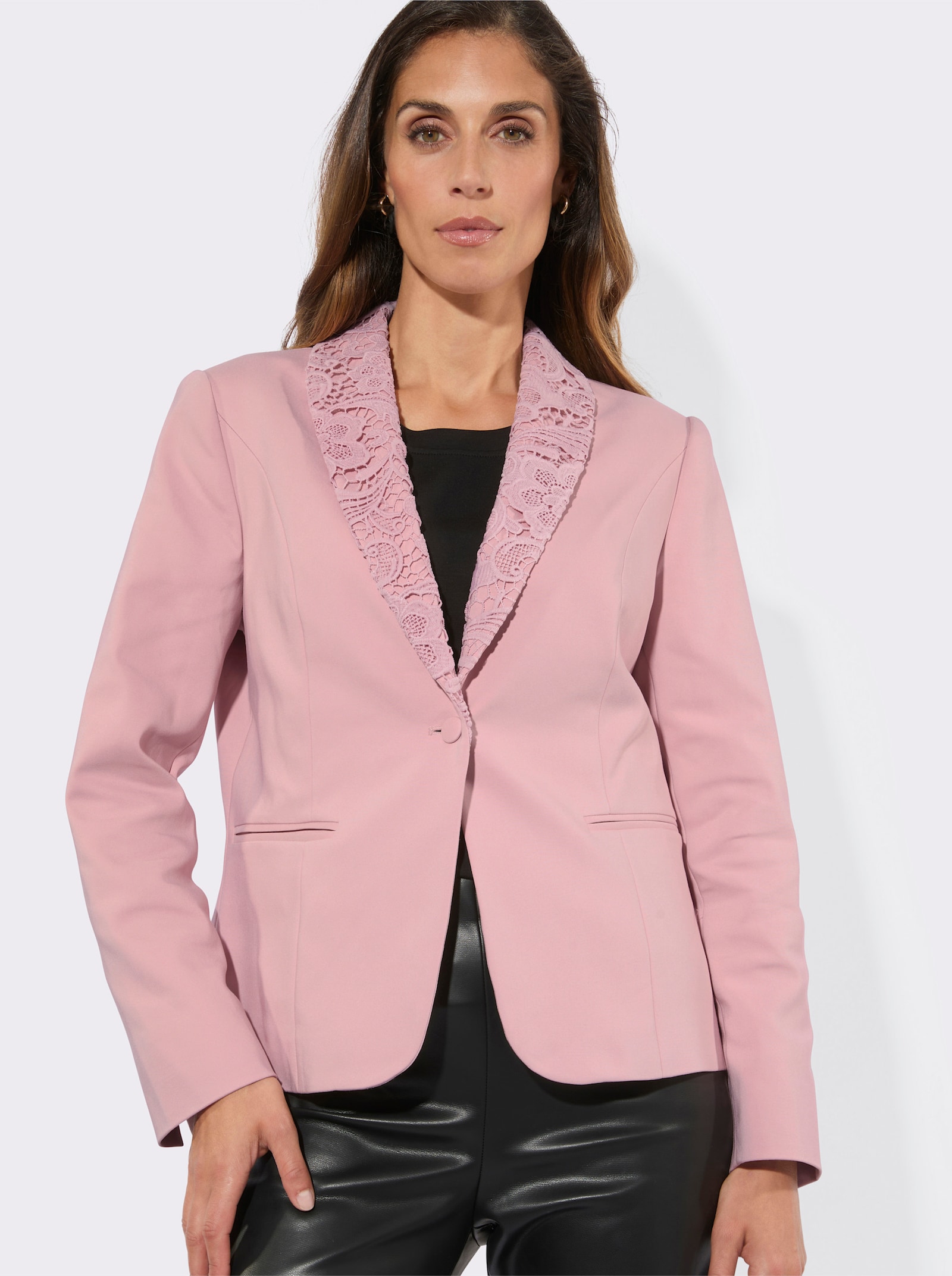 Blazer mit dünnen Schulterpolstern - hortensie