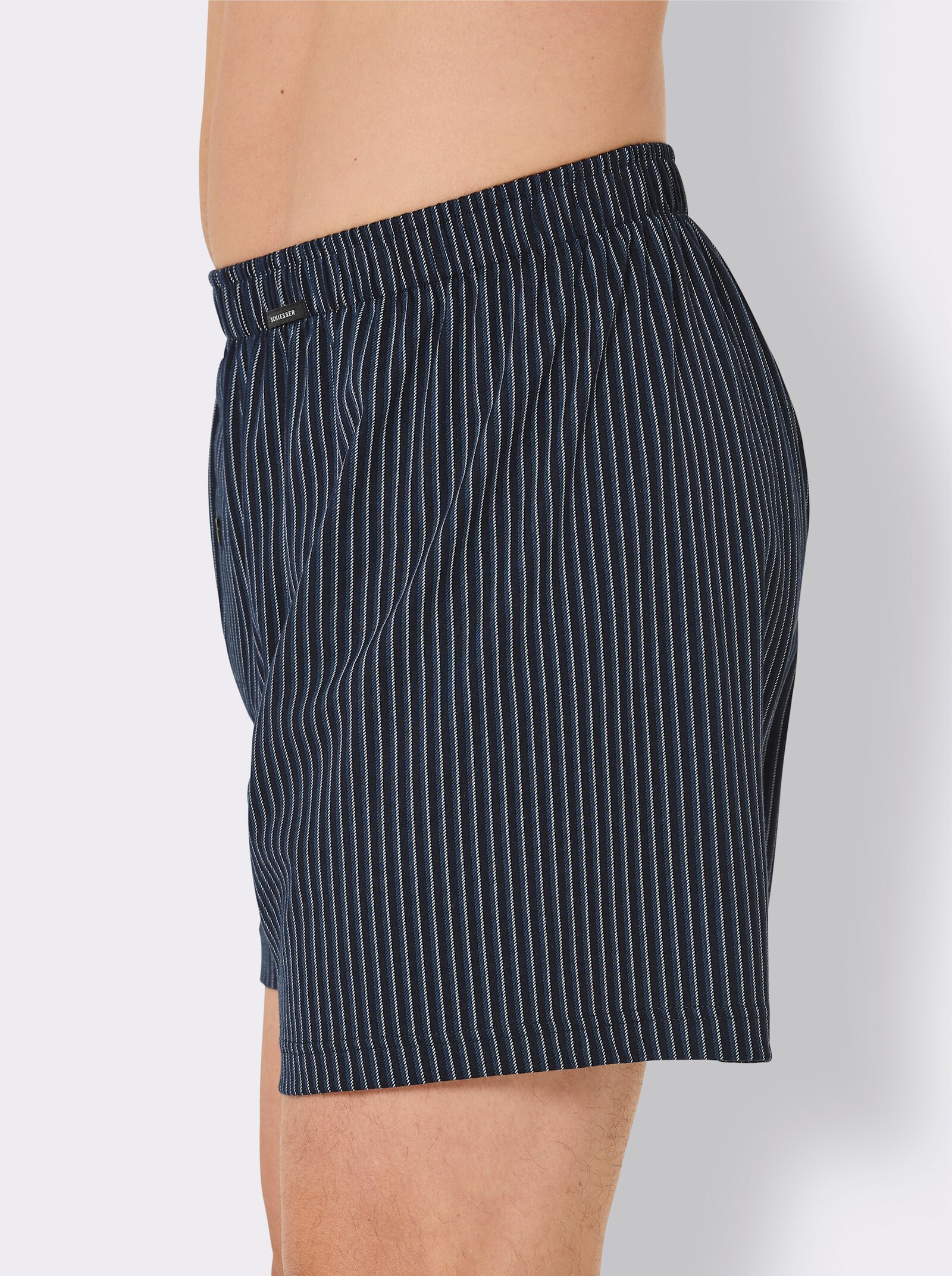 Schiesser Boxershorts mit Streifen - marine + marine-weiß-gestreift