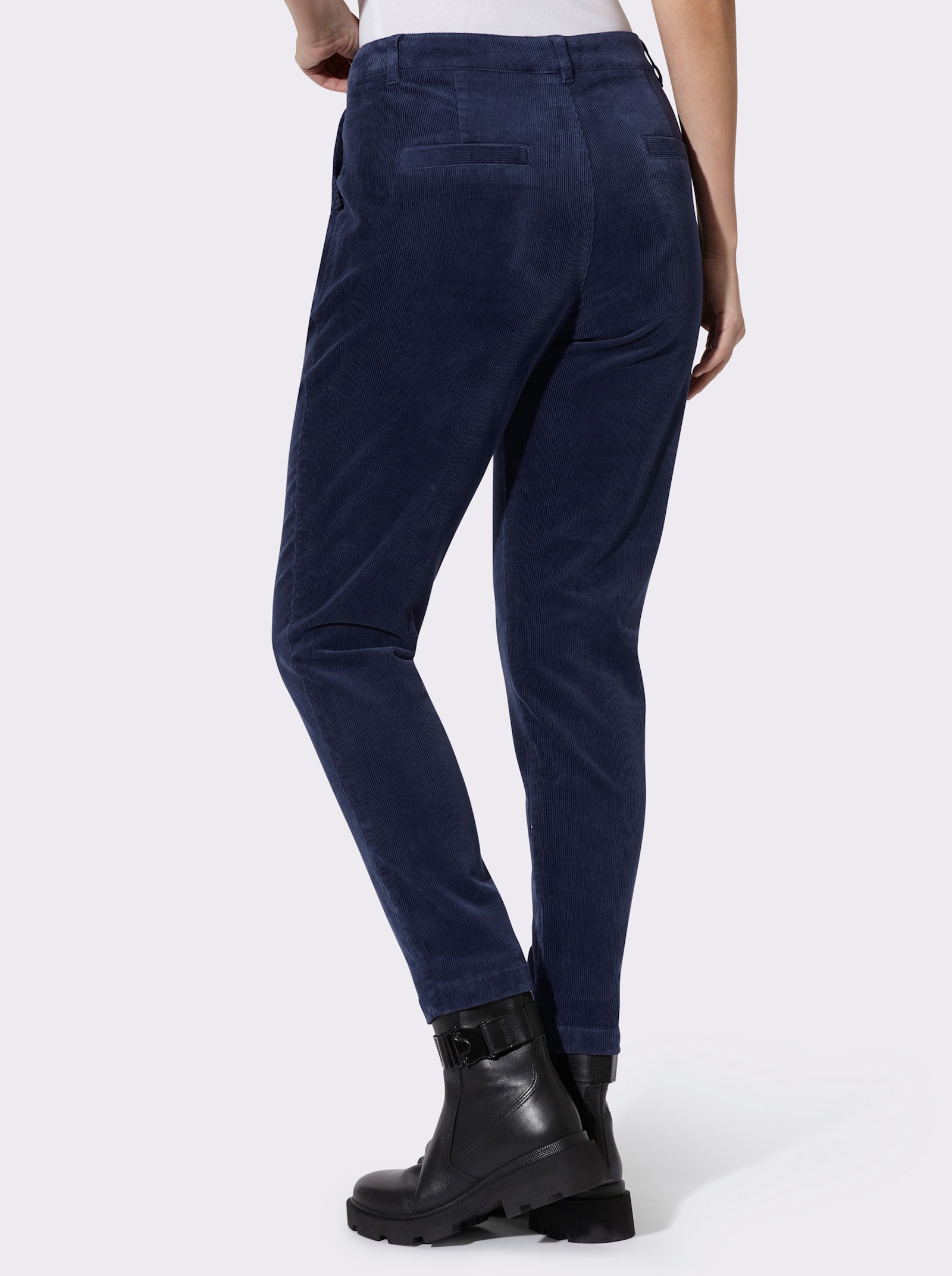 heine Cordhose mit Bundfalten - marine