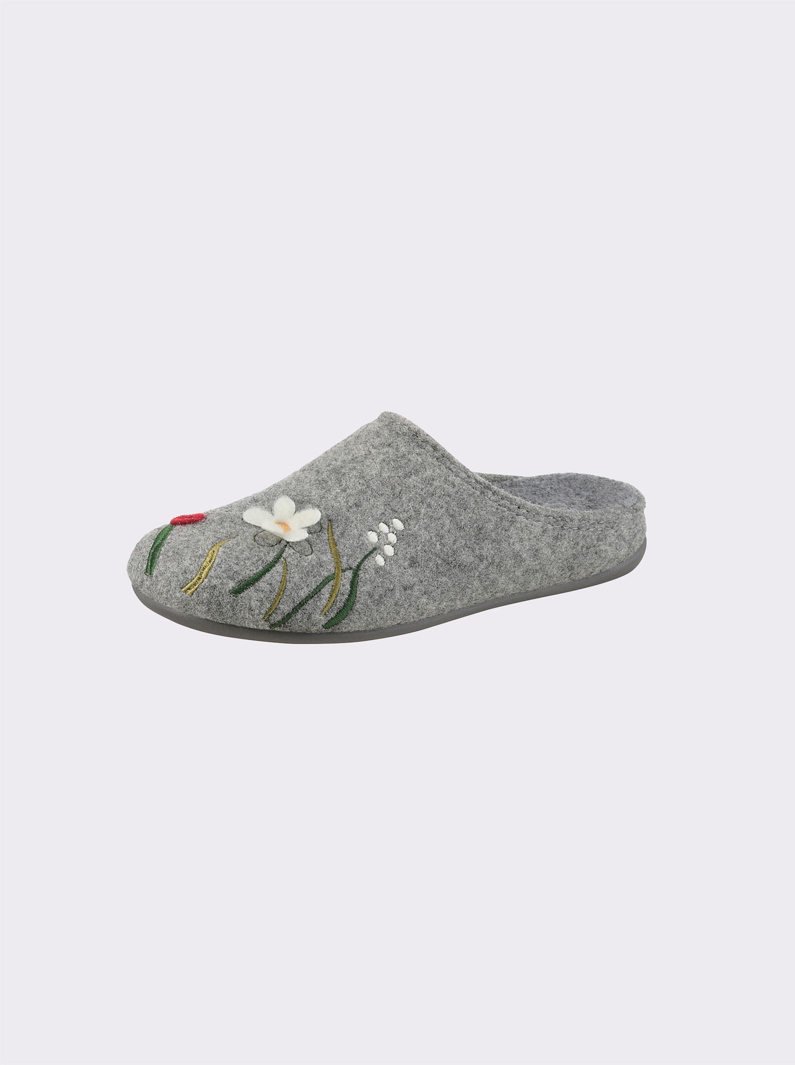 Thies Pantoffel - grau-bunt