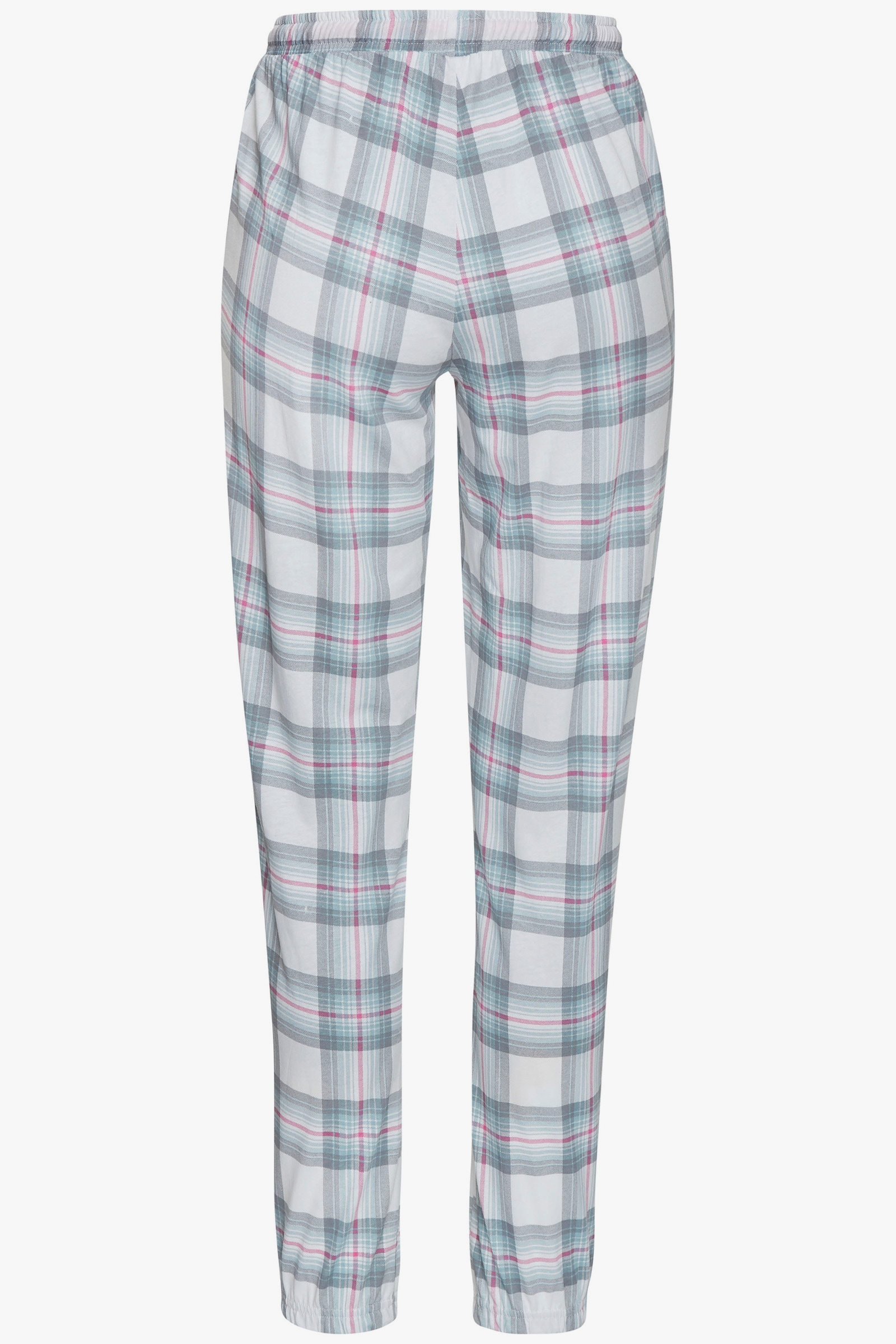 Vivance Dreams Pyjamahose - grau-rosa-kariert