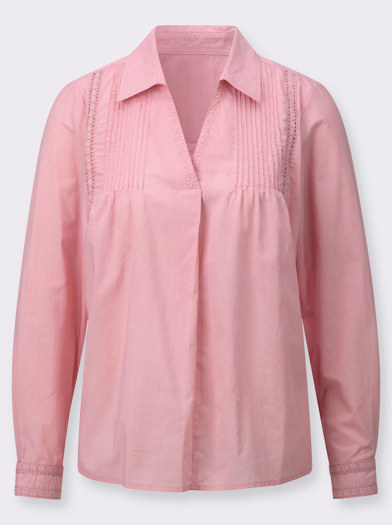 Schlupfbluse mit Stickerei - hortensie