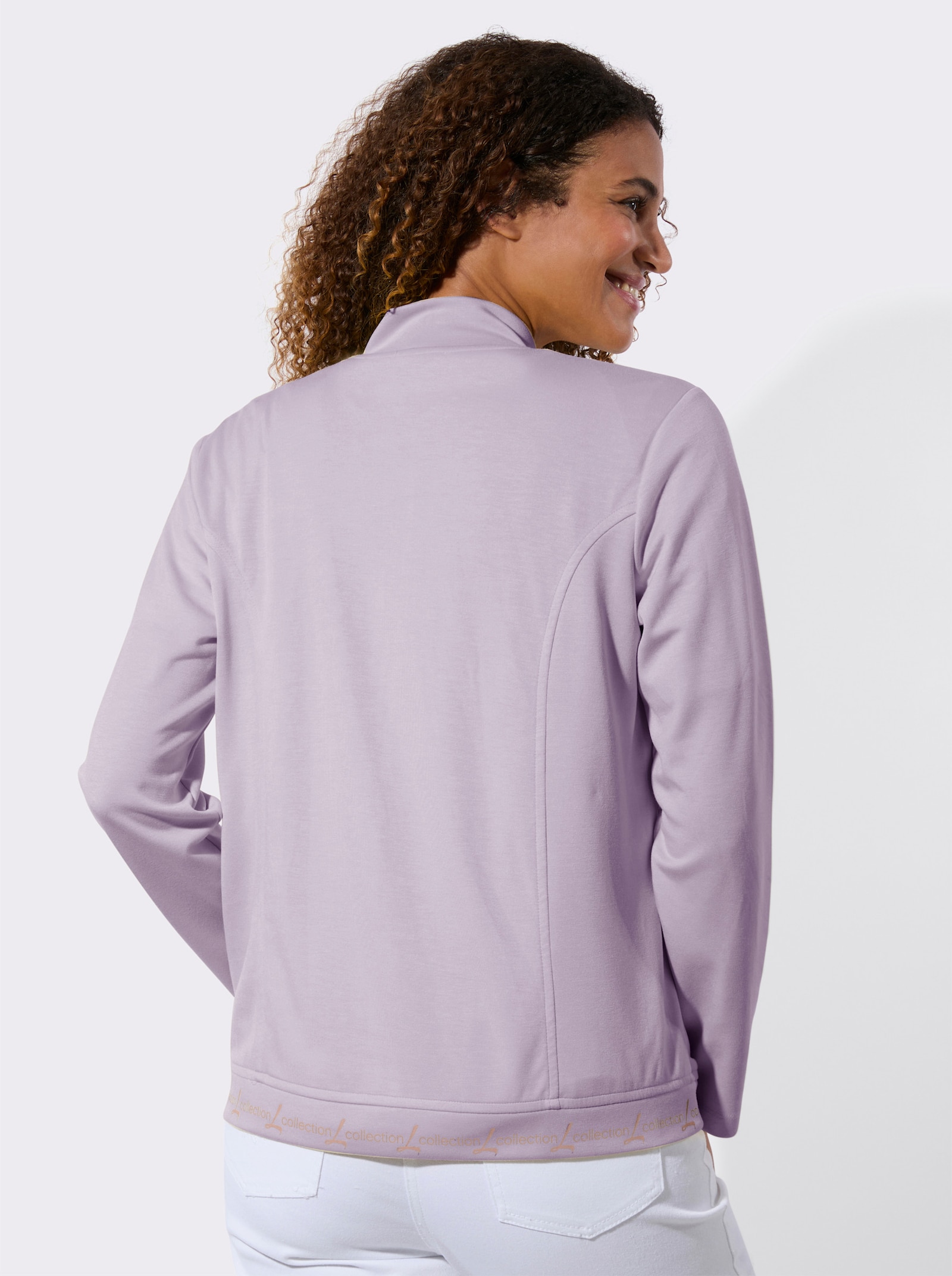 Shirtjacke mit Stehkragen - flieder