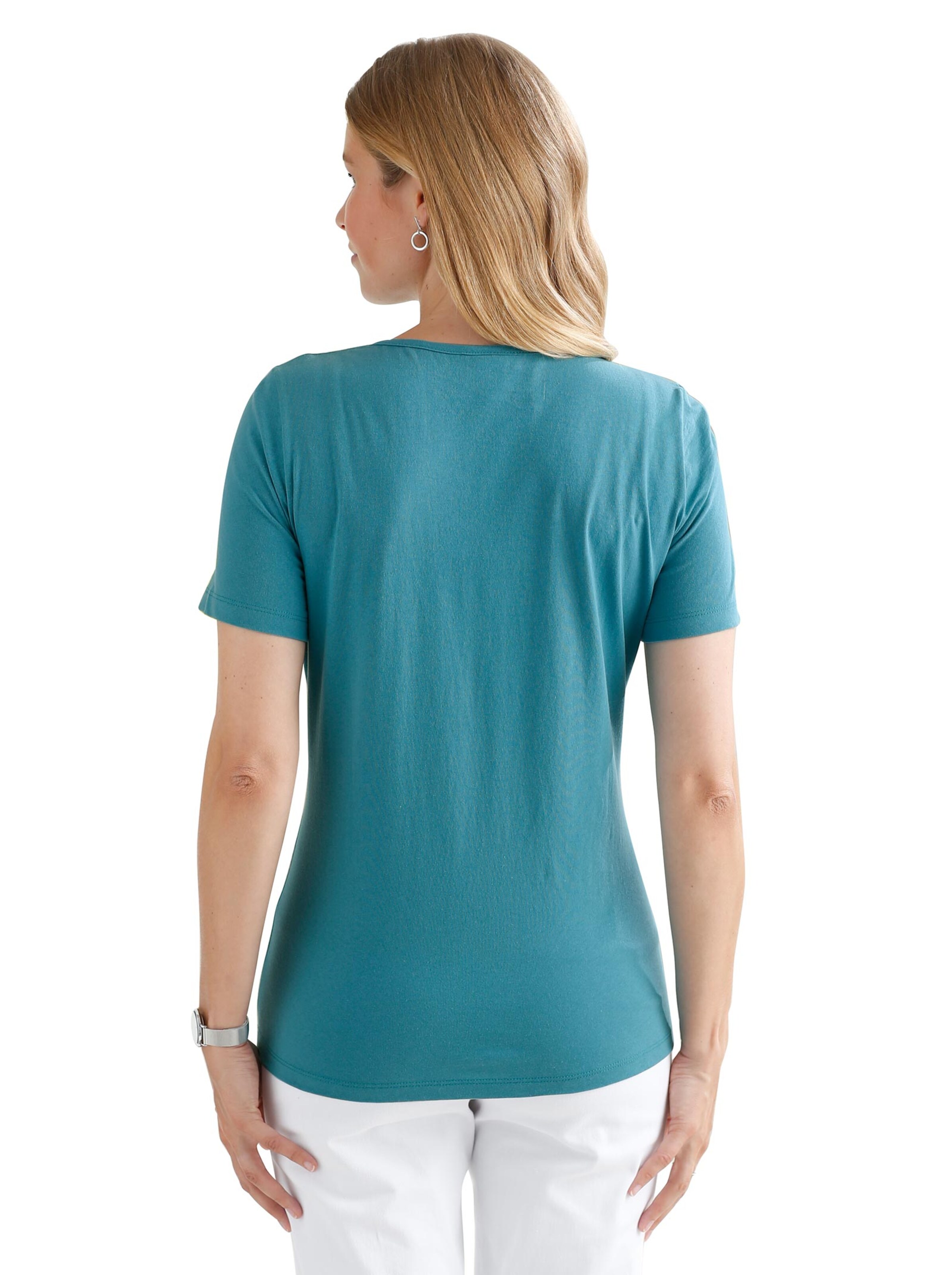 Shirt - petrol-gemustert