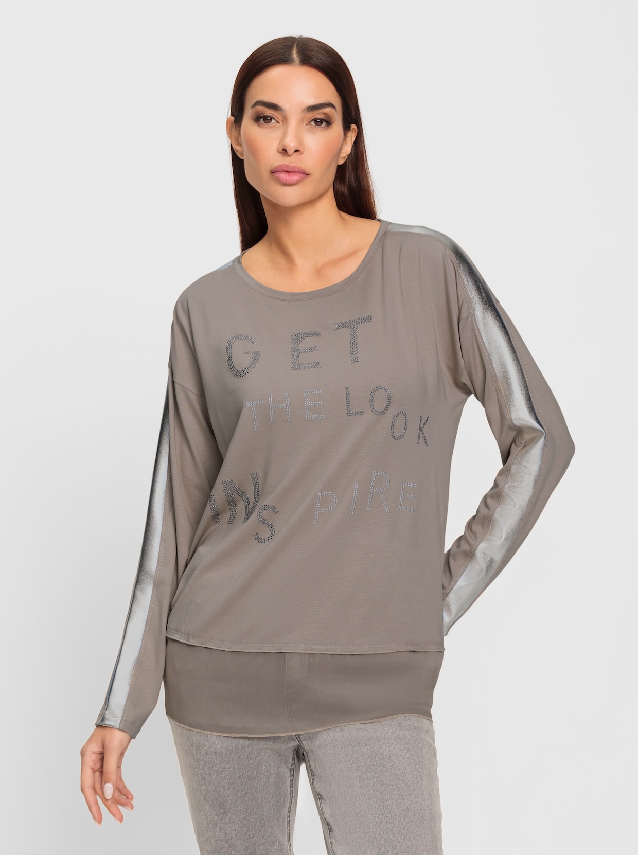 heine Shirt met lange mouwen - taupe