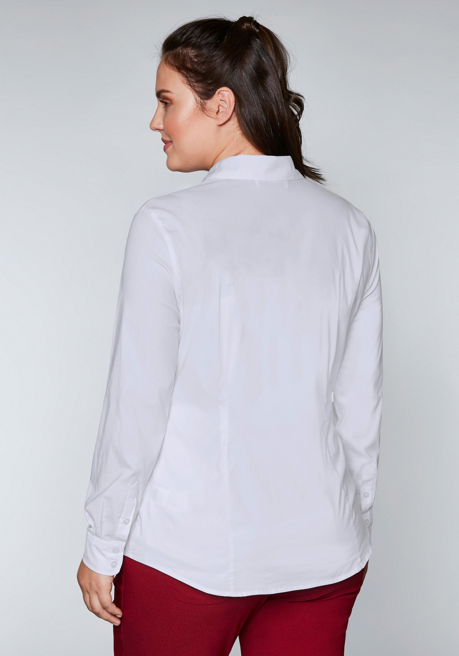 sheego Stretchbluse leicht tailliert - weiß