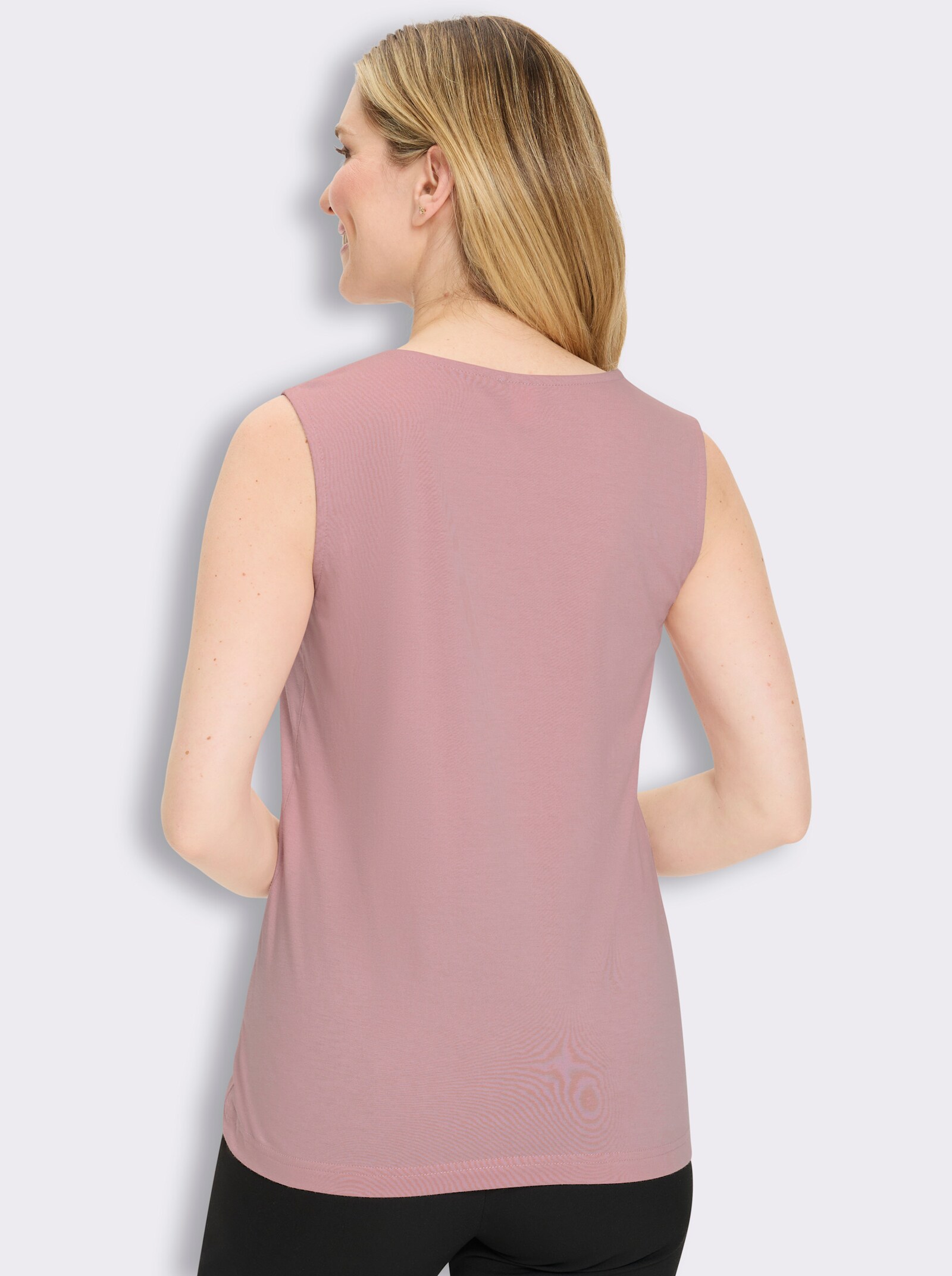 Shirttop mit Häkelspitze - hortensie