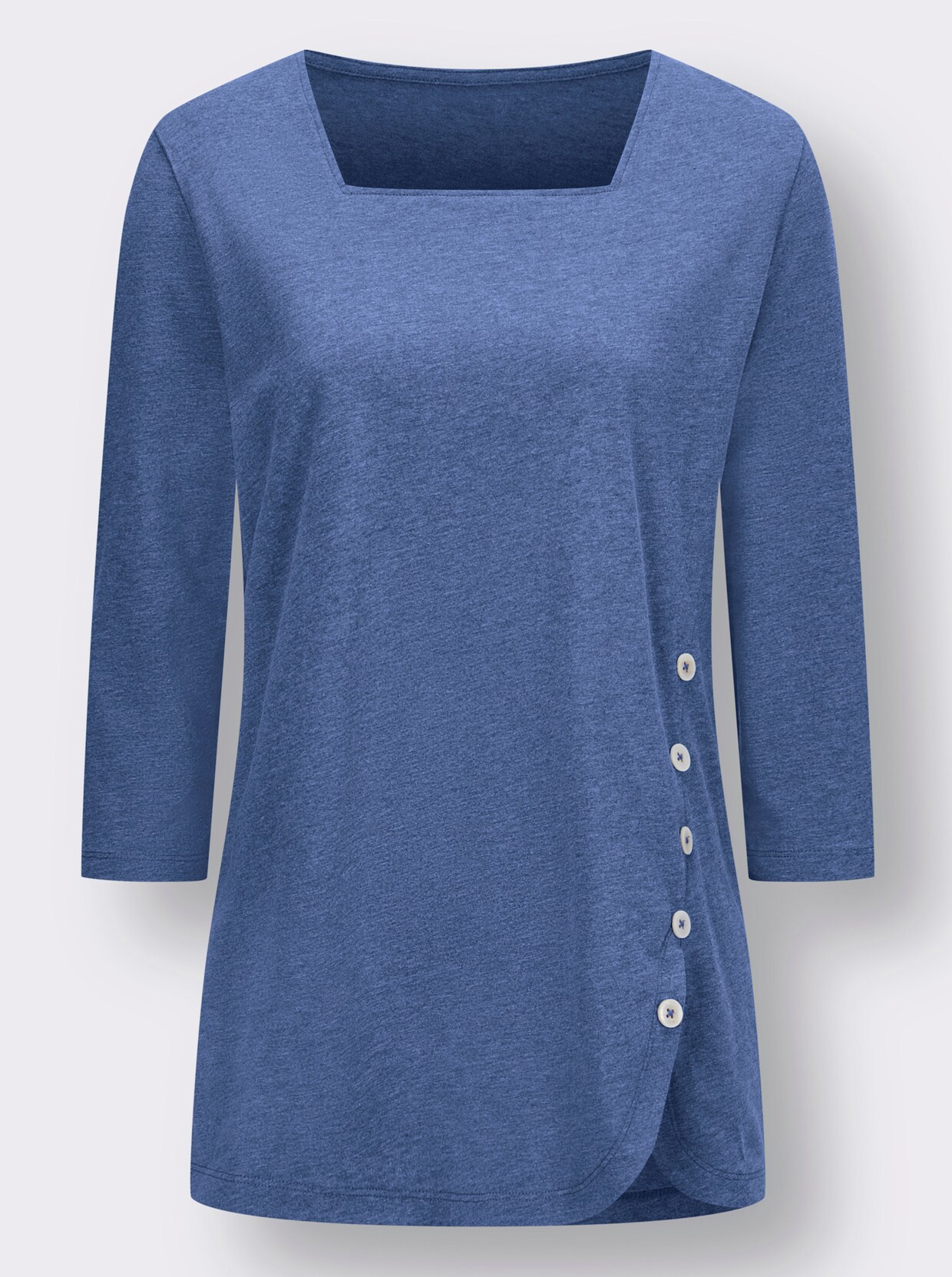 3/4-Arm-Shirt - royalblau-meliert