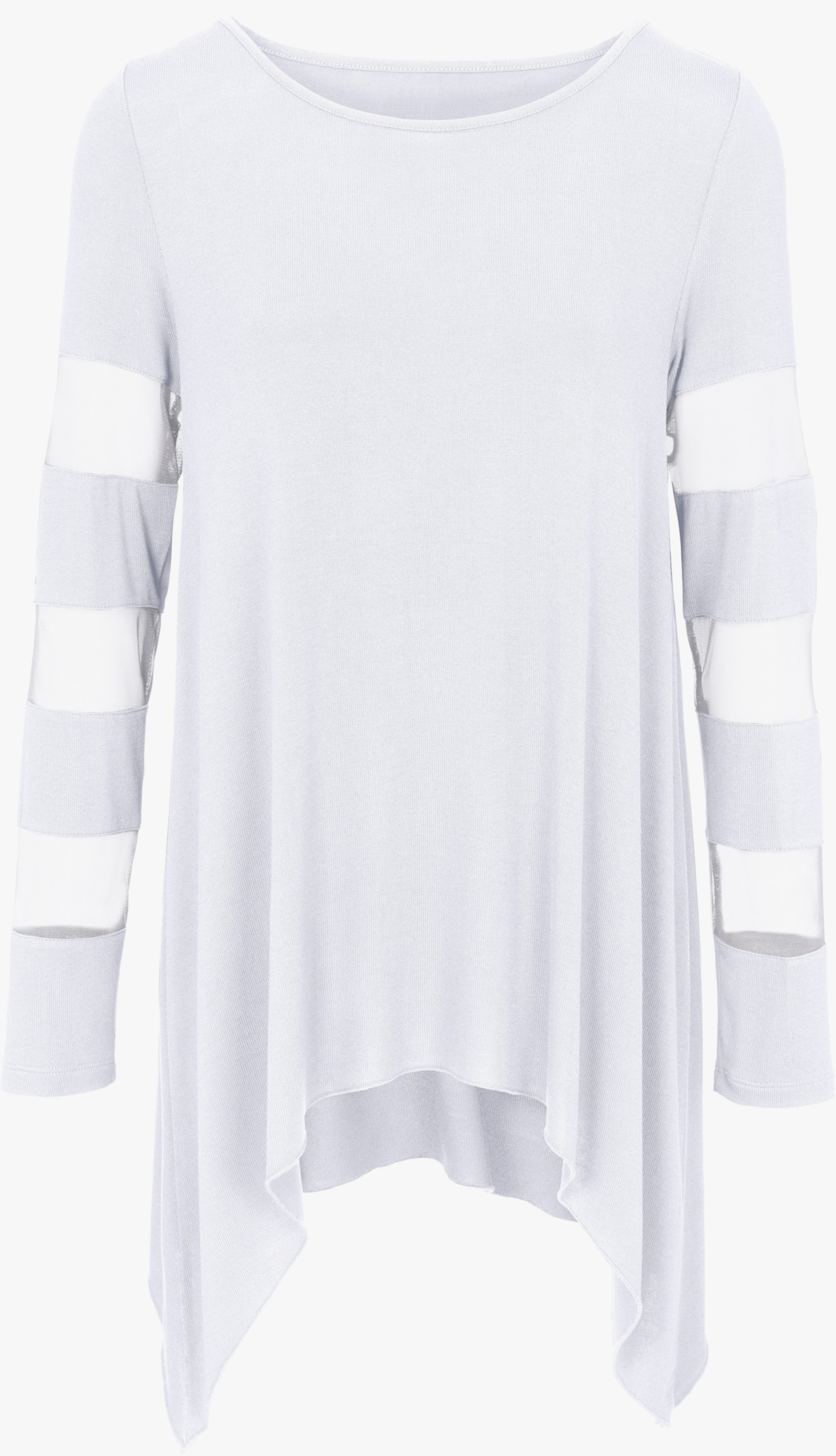 heine Langarmshirt mit transparenten Einsätzen - weiss