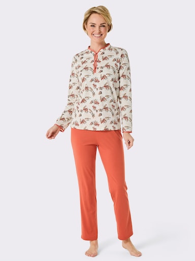 wäschepur Schlafanzug - champagner-terra-bedruckt