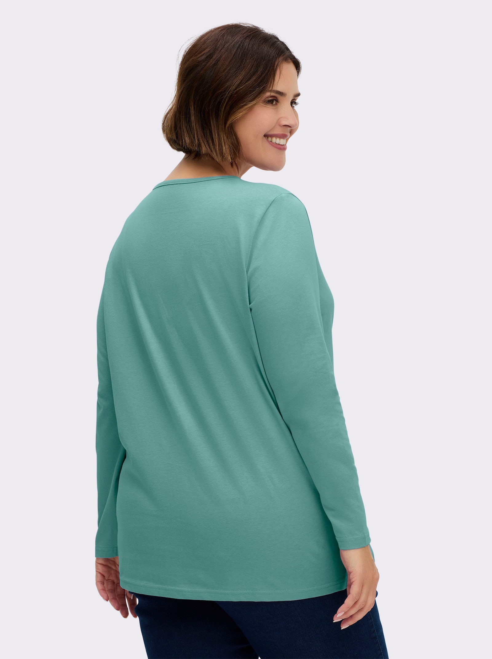 Langarmshirt in weiter Form - salbei