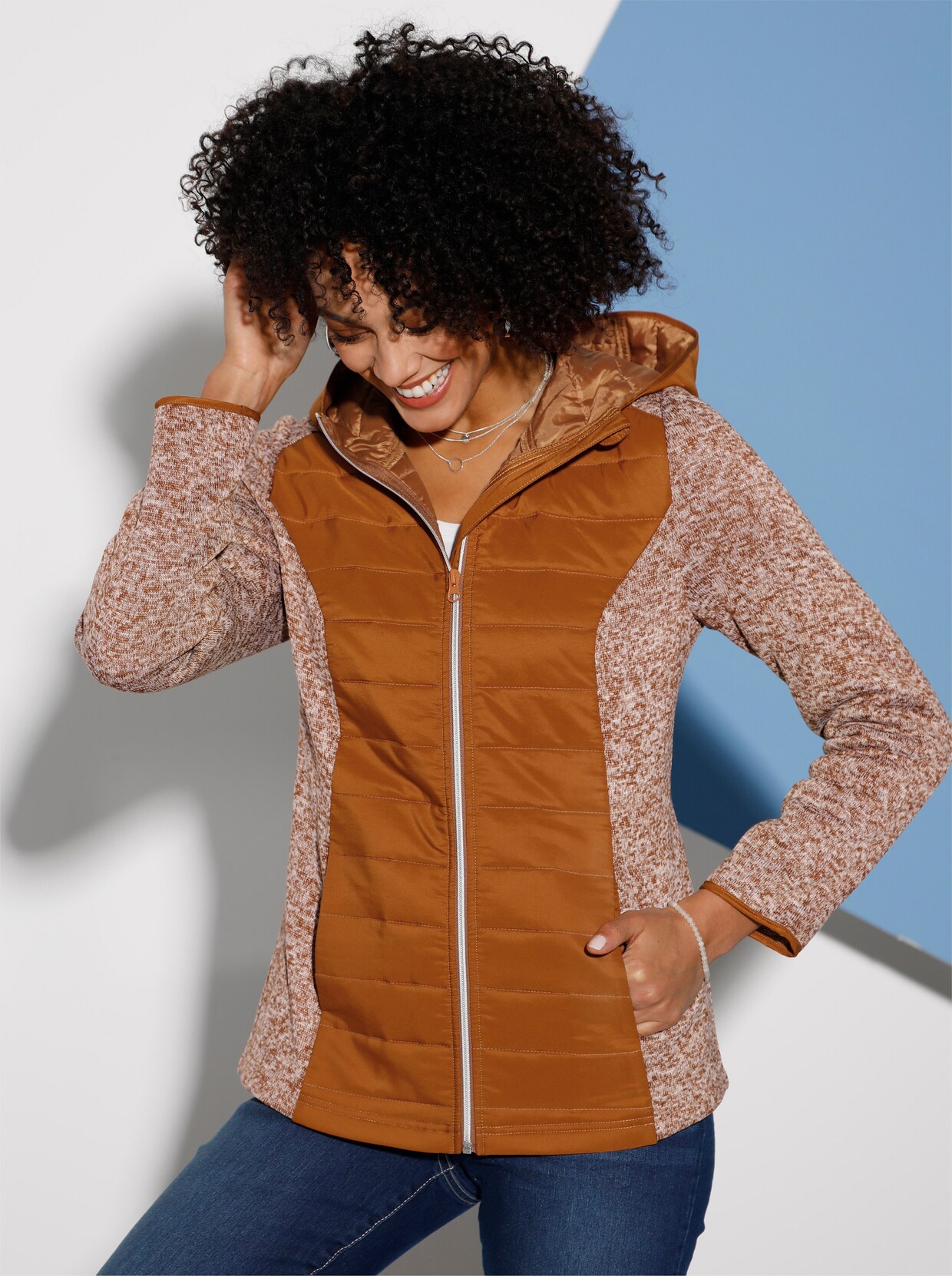 Steppjacke - cognac