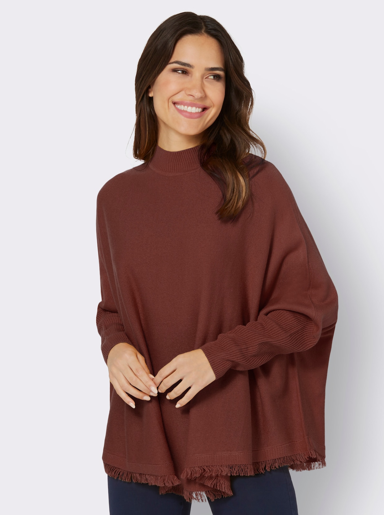 Oversize-Pullover - rotbraun