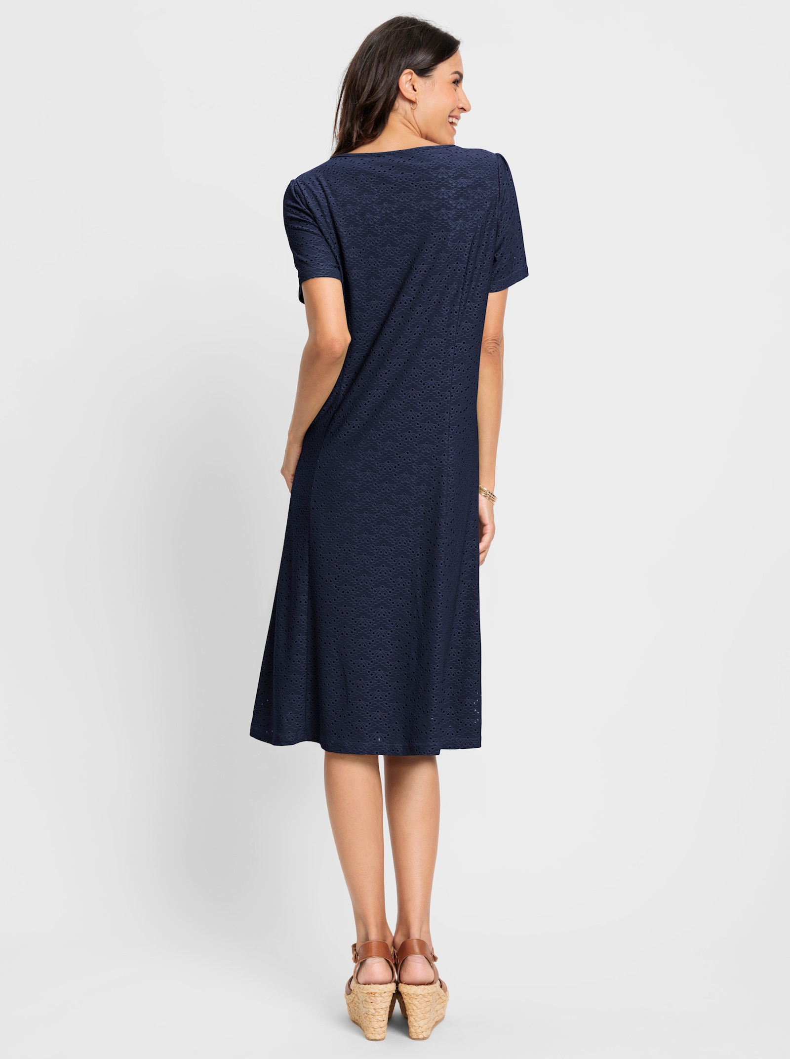 Jerseykleid blickdicht gefüttert - marine